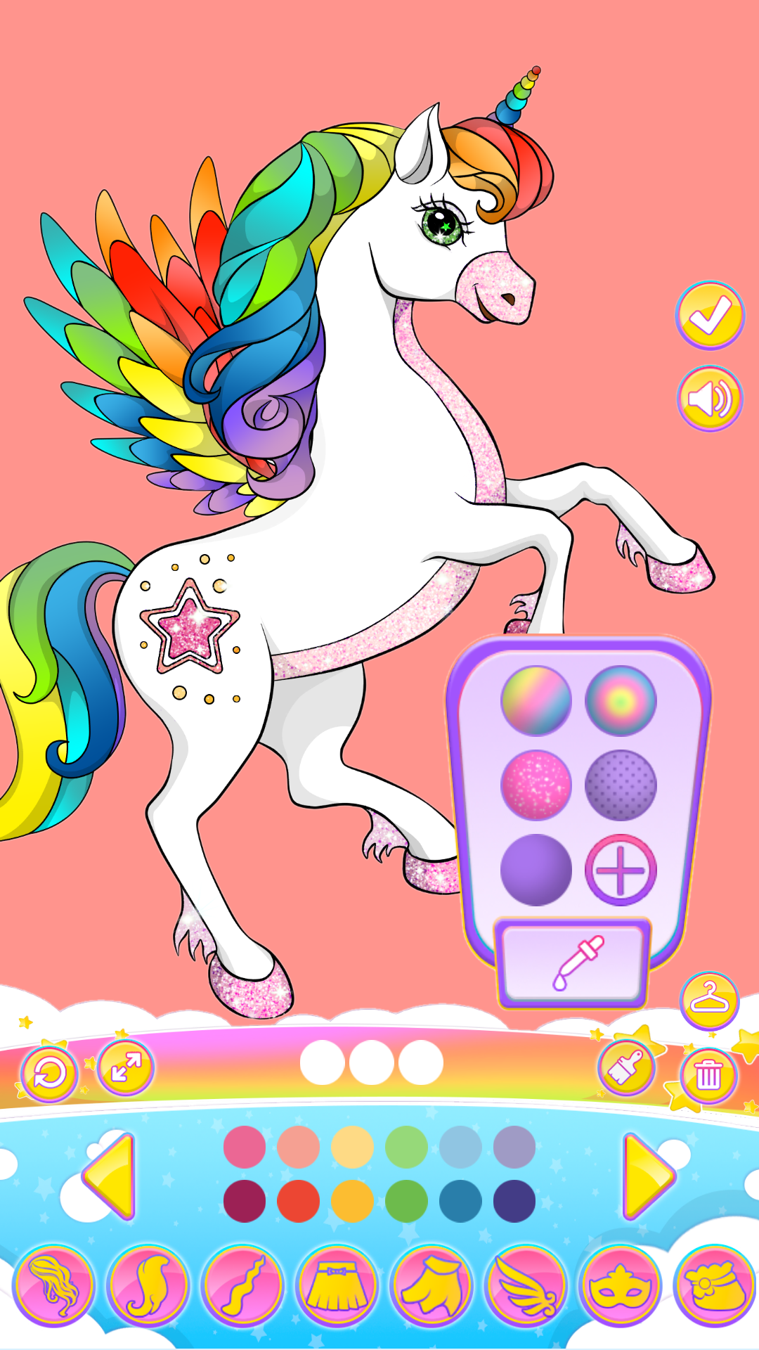 اسکرین شات 4 بازی Unicorn Dress Up Coloring Book