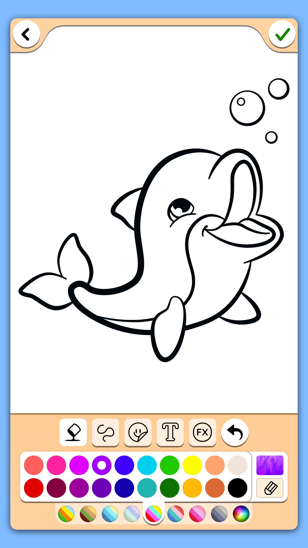 اسکرین شات 1 برنامه Dolphins coloring pages