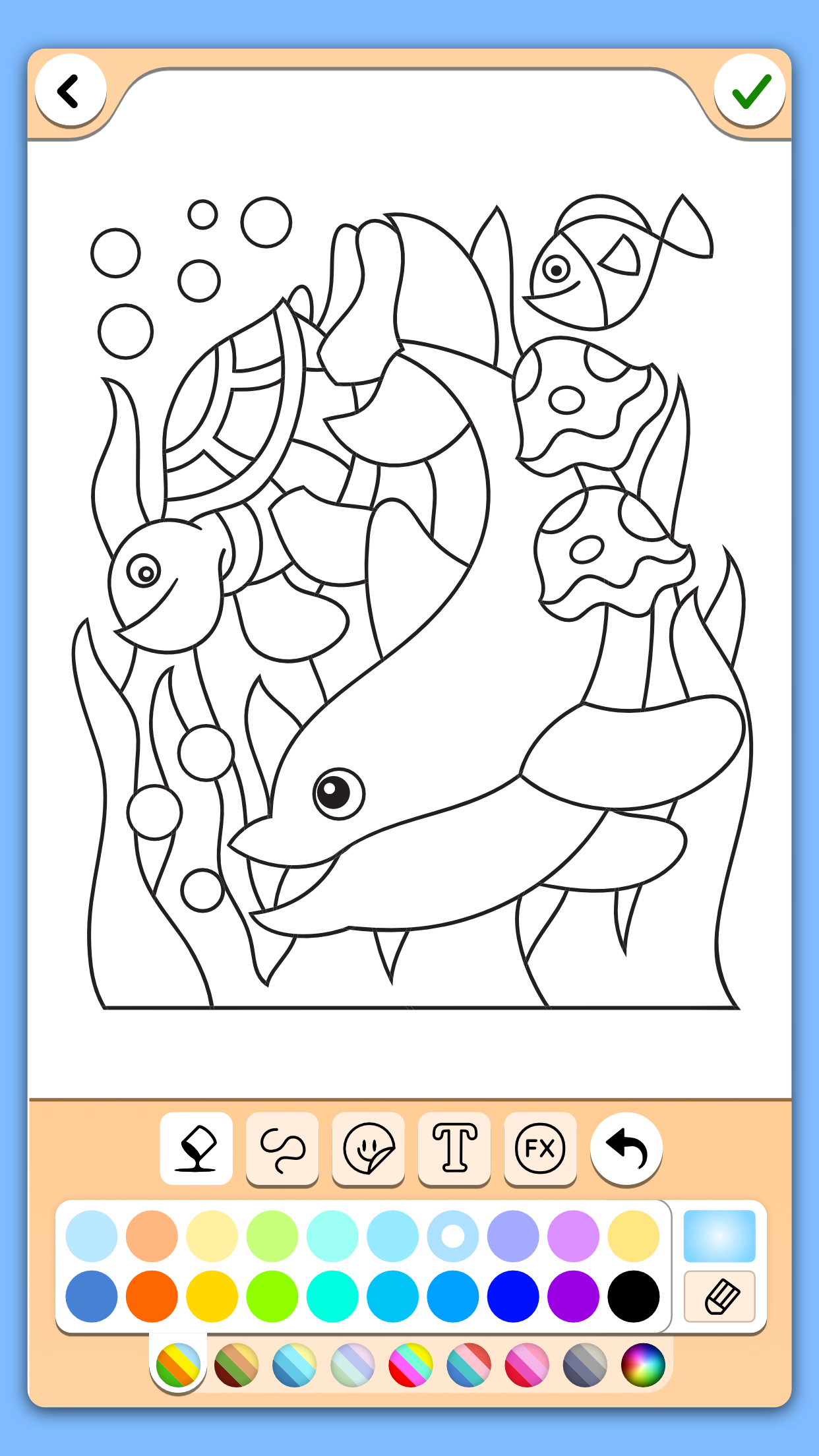 اسکرین شات 3 برنامه Dolphins coloring pages