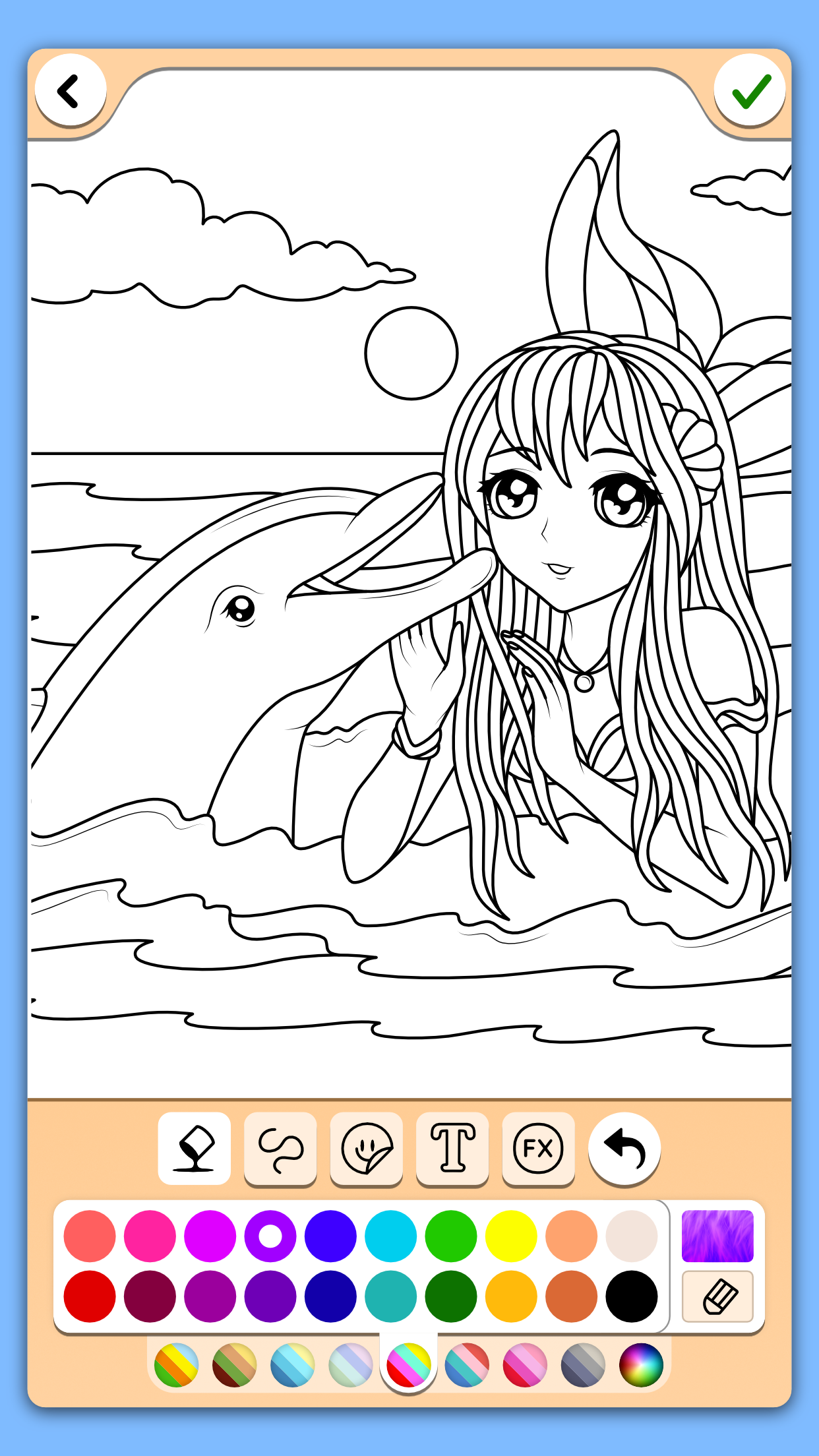 اسکرین شات 4 برنامه Dolphins coloring pages