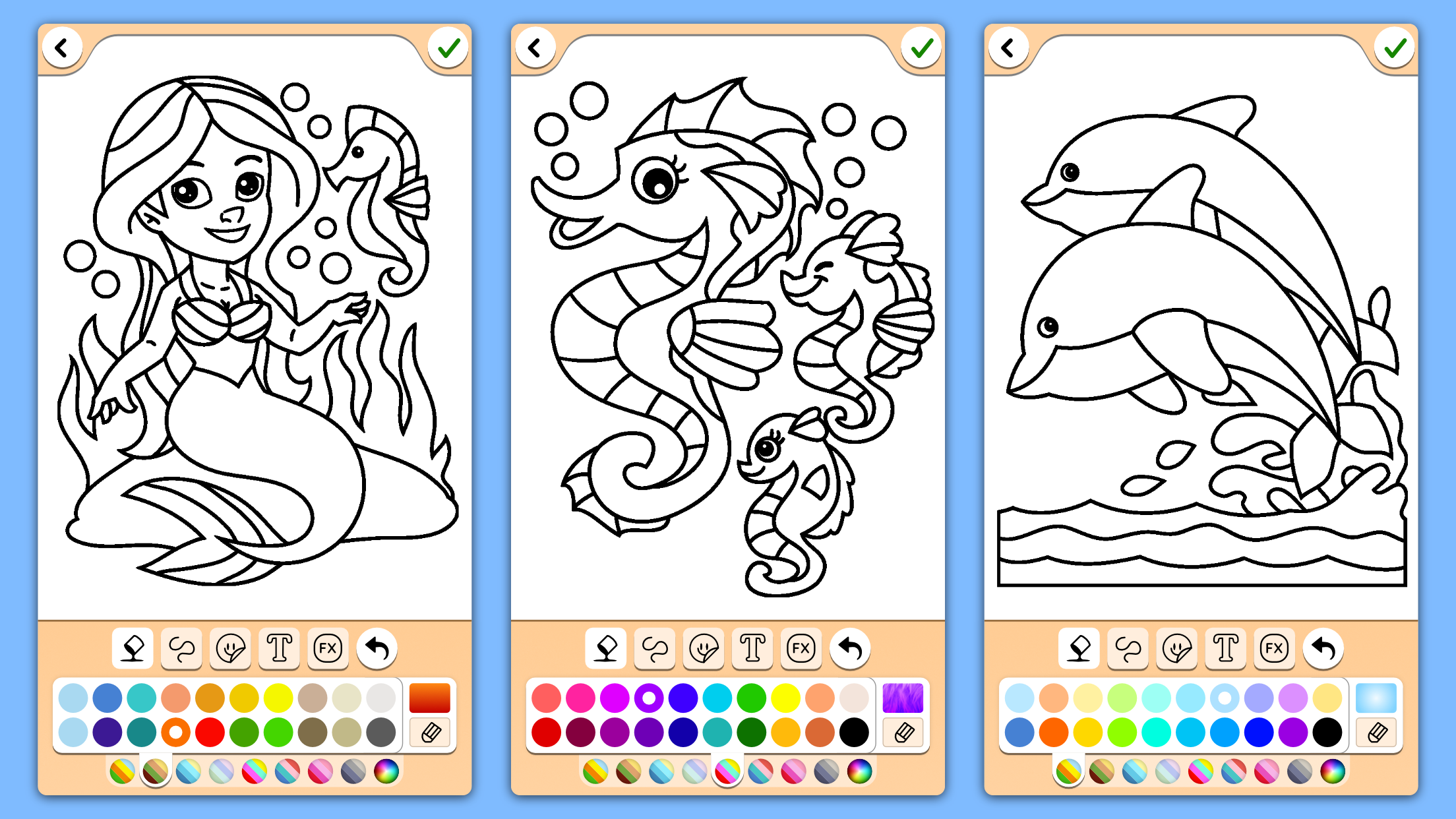 اسکرین شات 8 برنامه Dolphins coloring pages