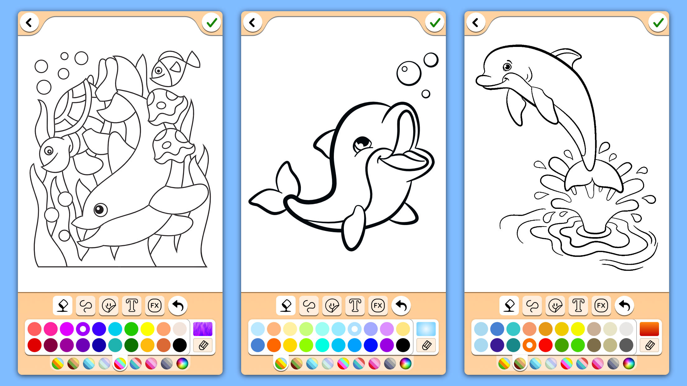 اسکرین شات 6 برنامه Dolphins coloring pages