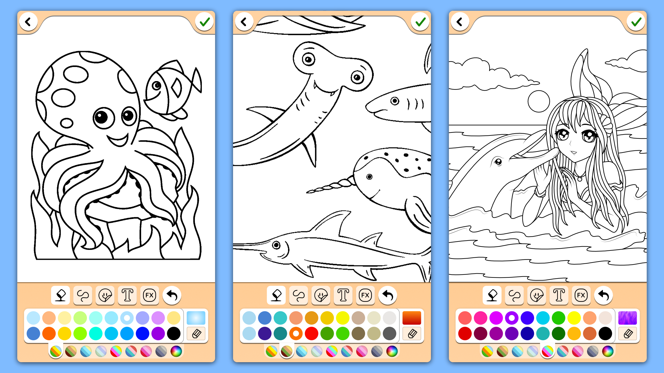 اسکرین شات 7 برنامه Dolphins coloring pages