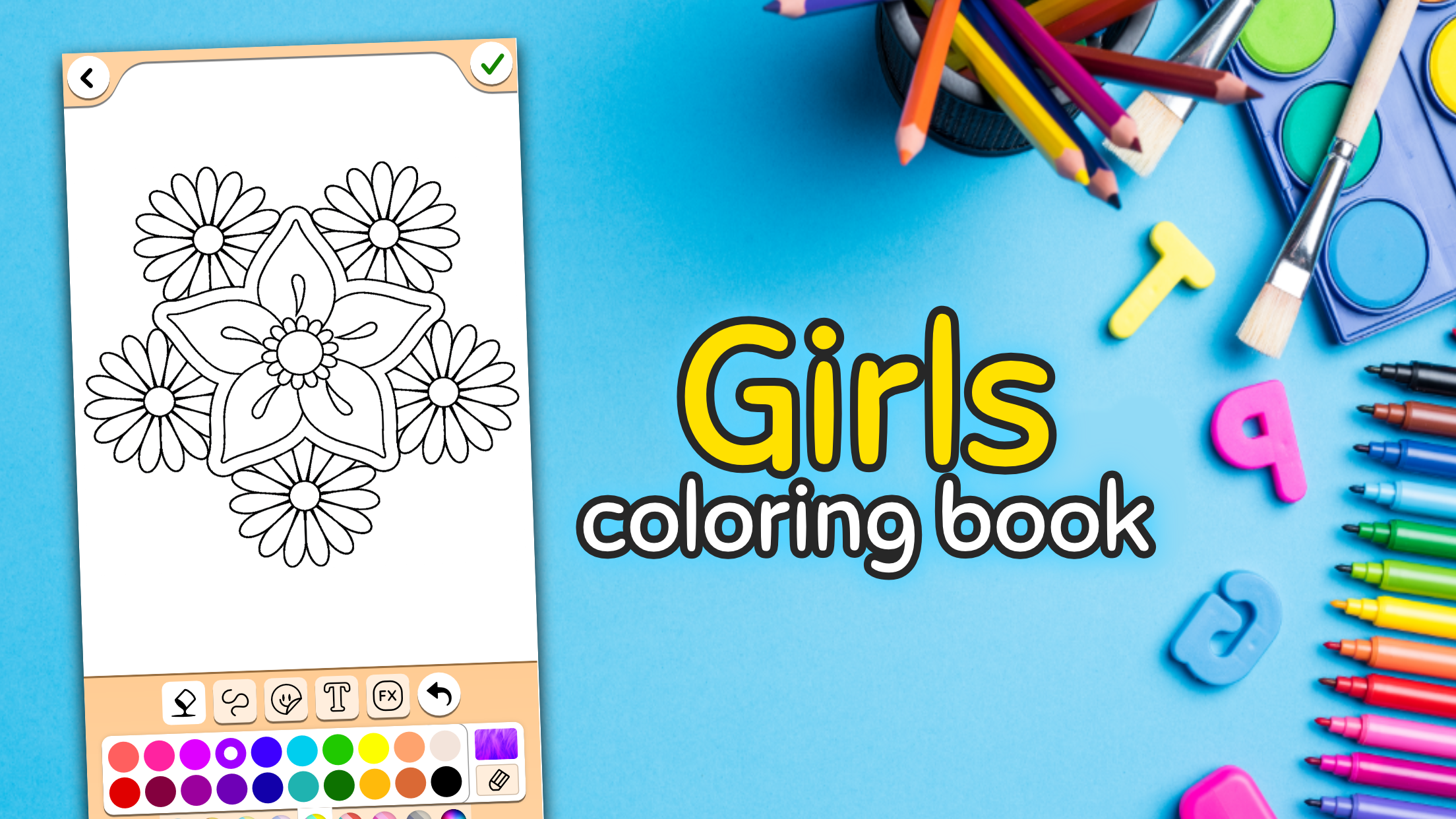اسکرین شات 5 برنامه Painting and drawing for Girls