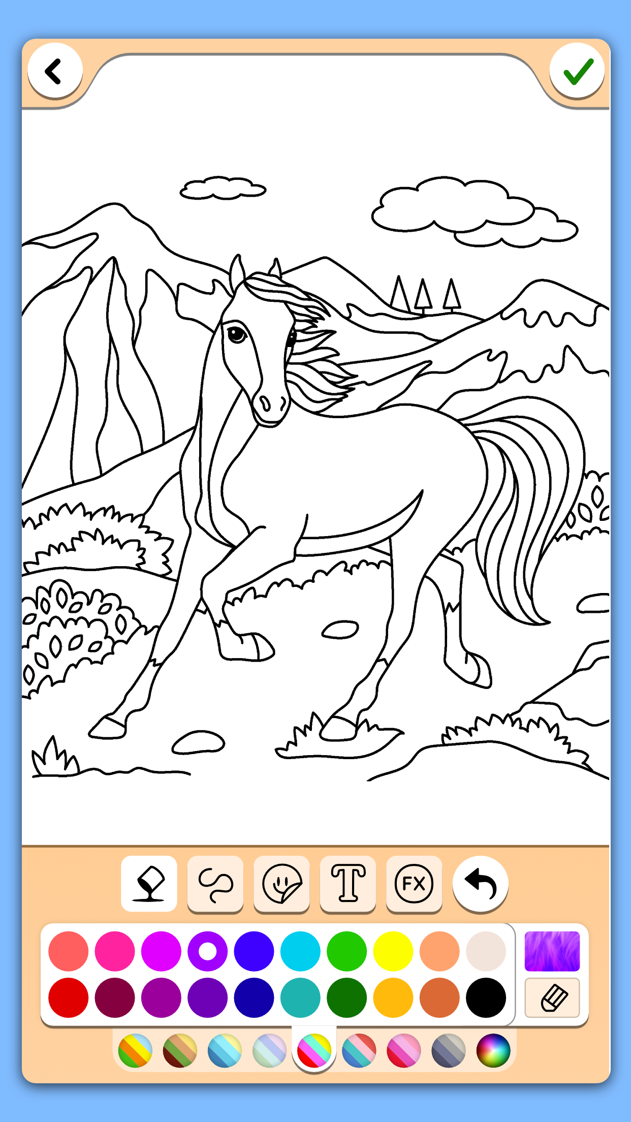 اسکرین شات 1 برنامه Horse coloring pages game