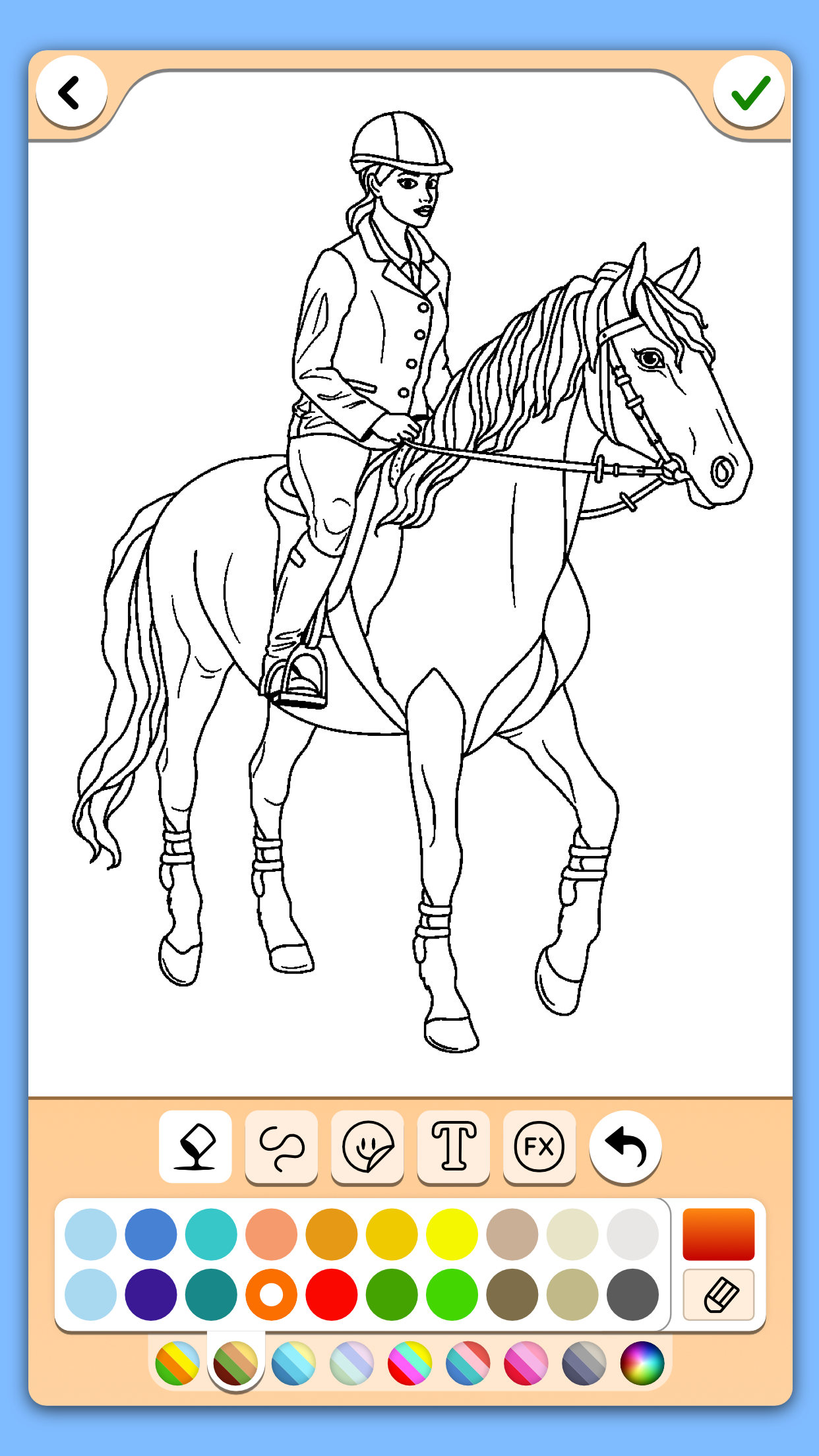 اسکرین شات 2 برنامه Horse coloring pages game