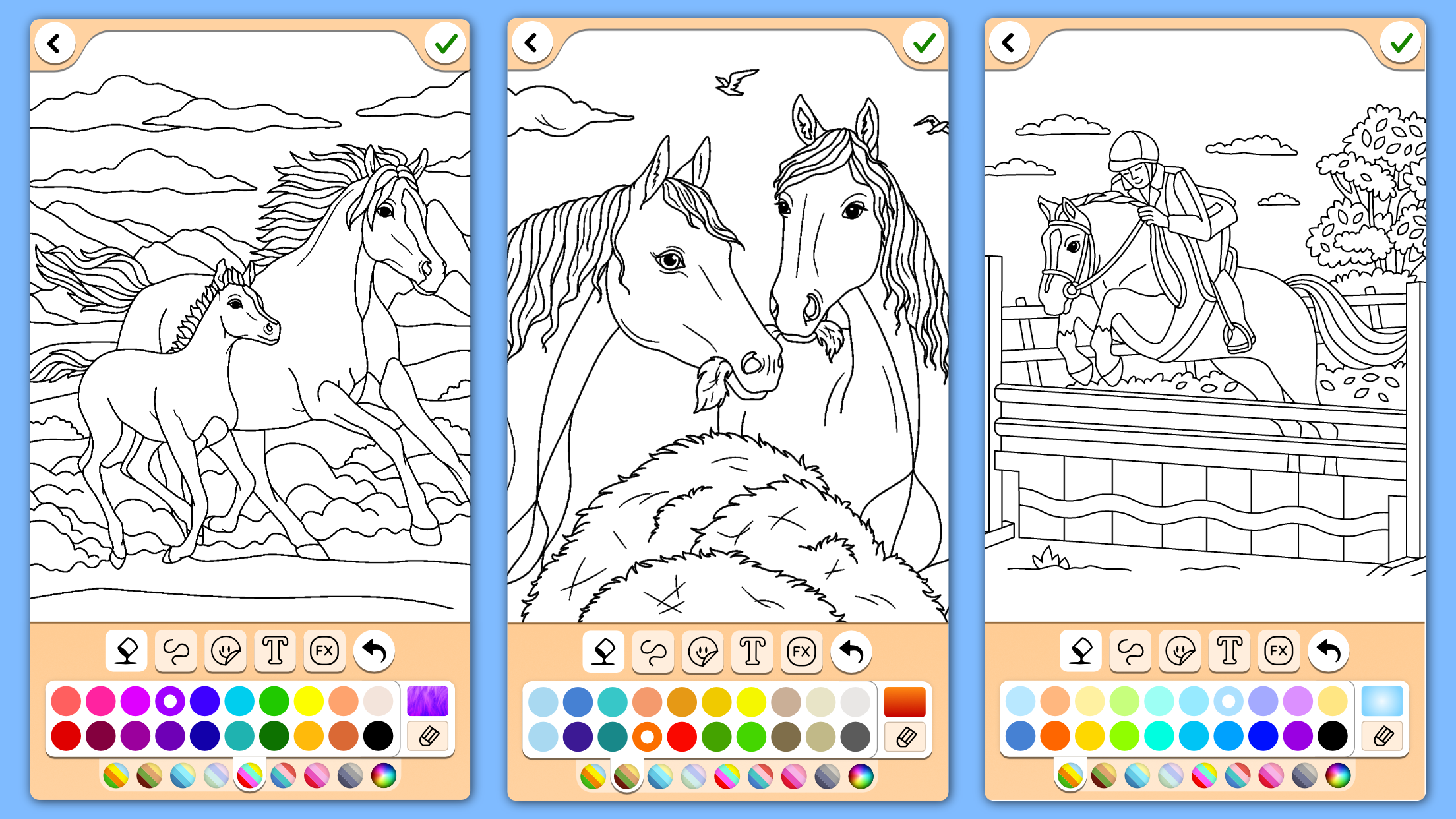 اسکرین شات 6 برنامه Horse coloring pages game