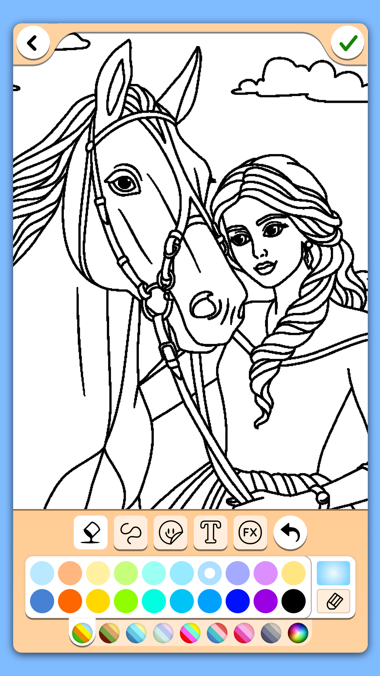 اسکرین شات 3 برنامه Horse coloring pages game