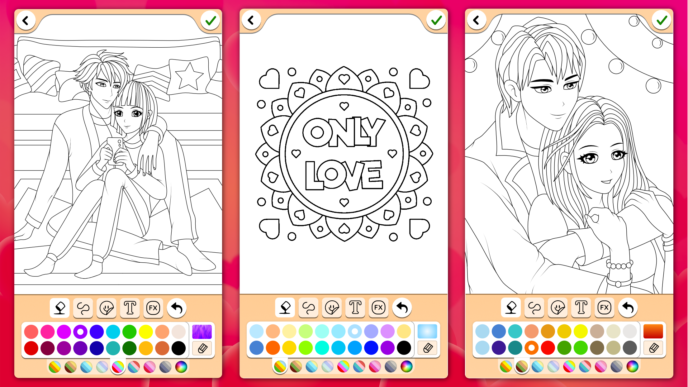 اسکرین شات 6 بازی Valentines love coloring book