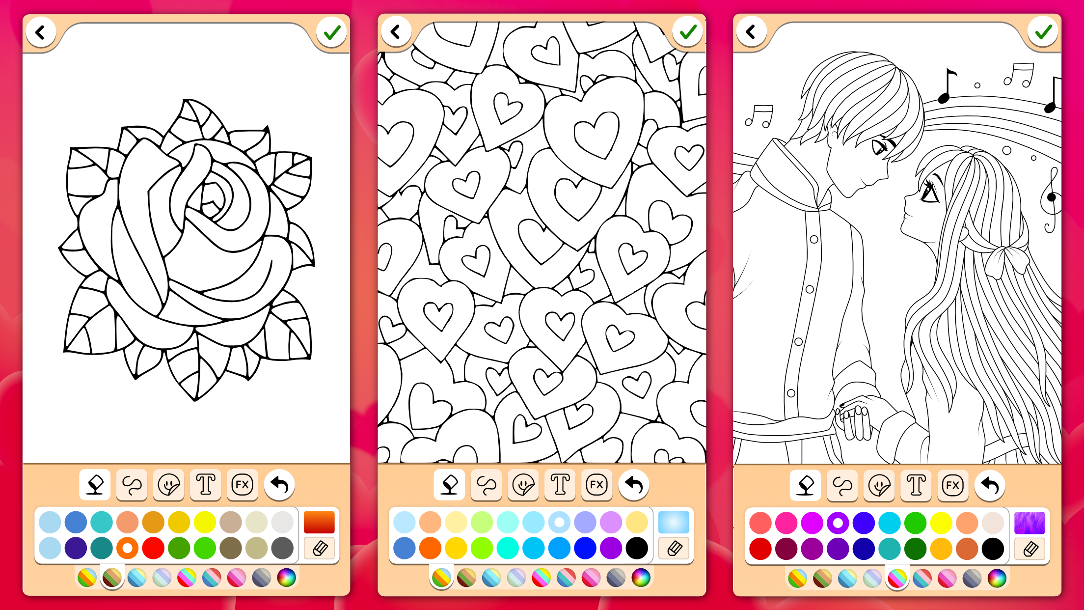 اسکرین شات 8 بازی Valentines love coloring book