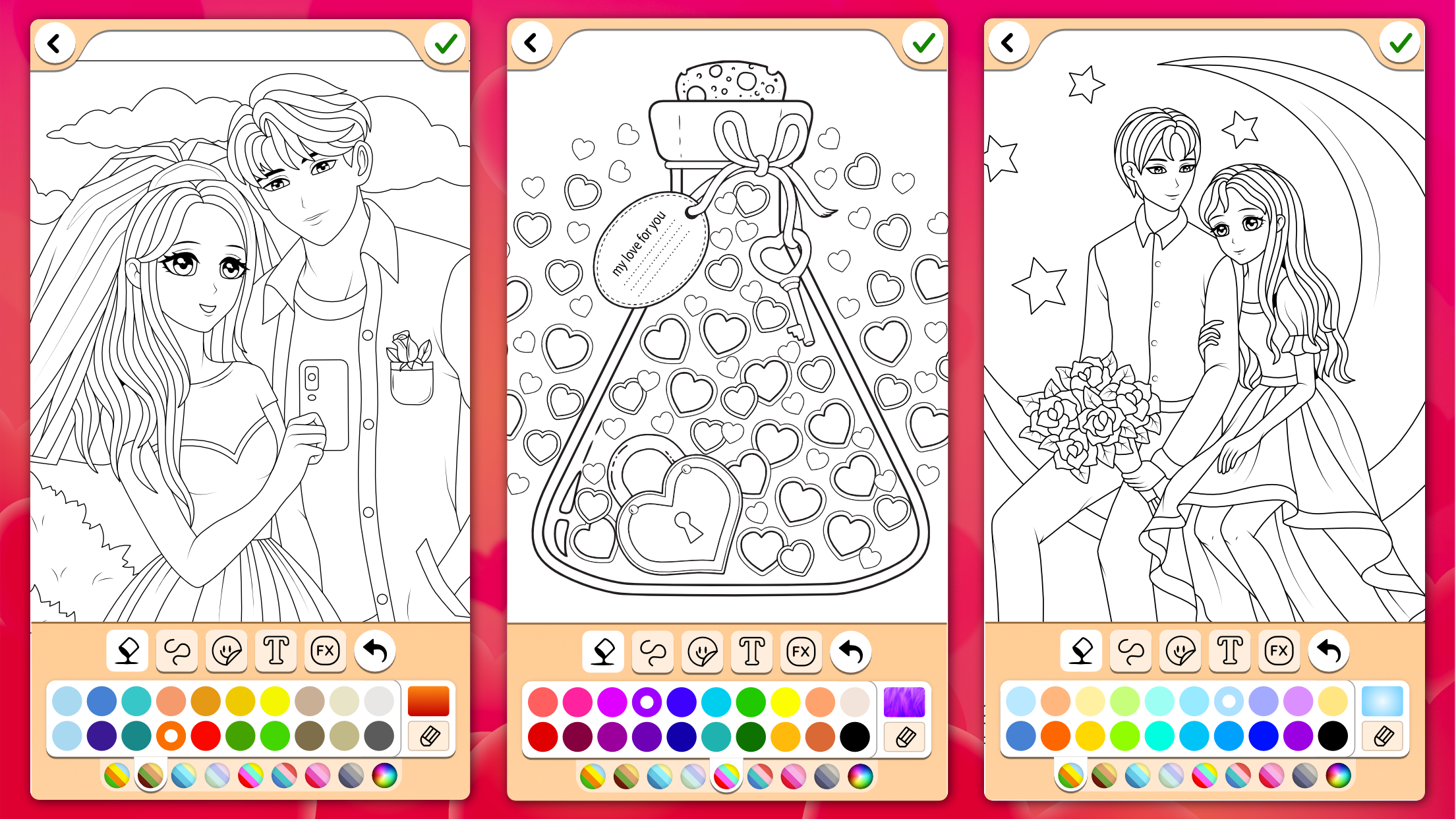 اسکرین شات 7 بازی Valentines love coloring book