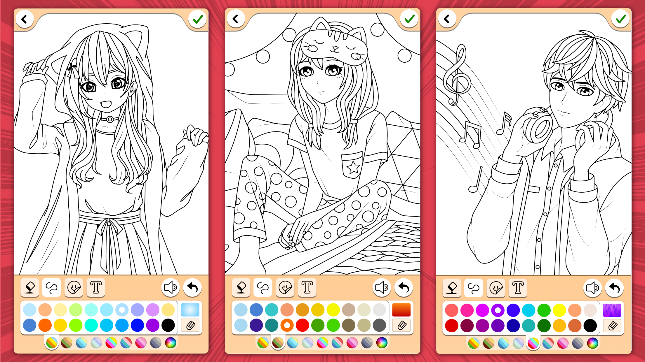 اسکرین شات 3 بازی Manga Coloring Book