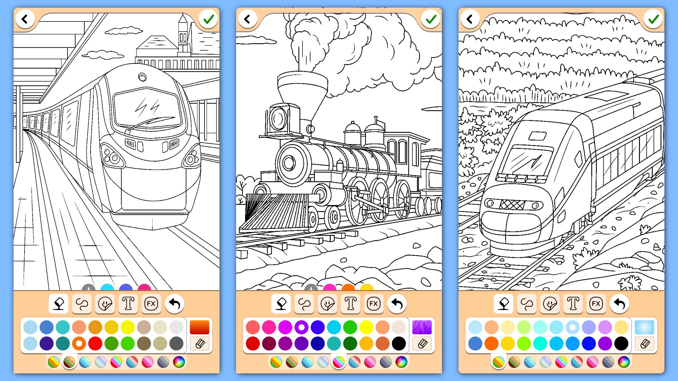 اسکرین شات 8 برنامه Train game: coloring book.