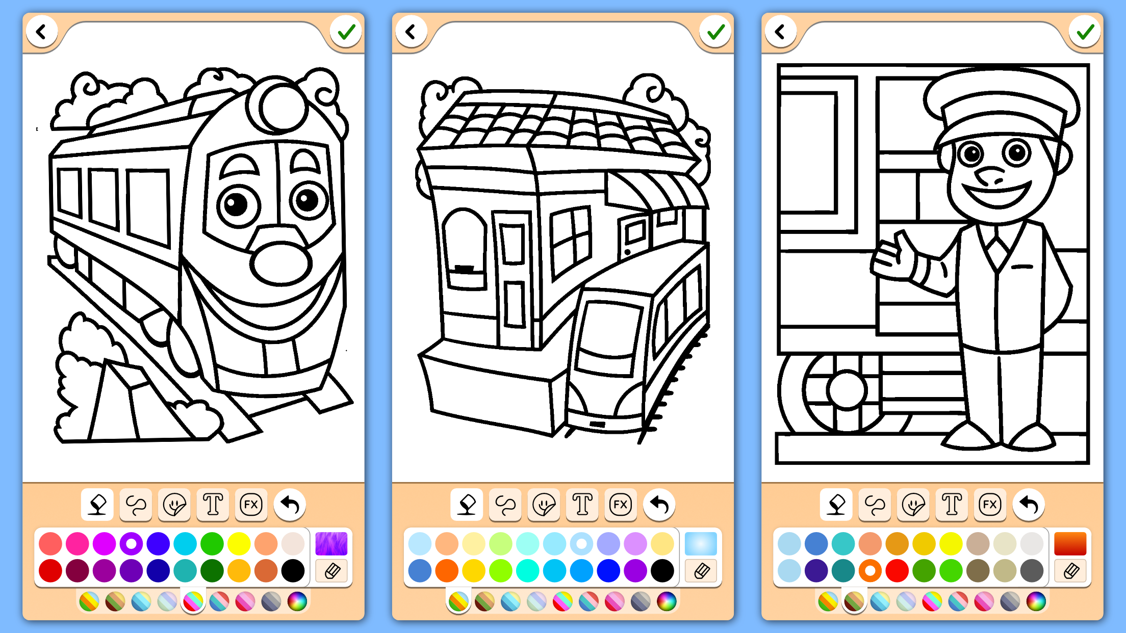 اسکرین شات 5 برنامه Train game: coloring book.