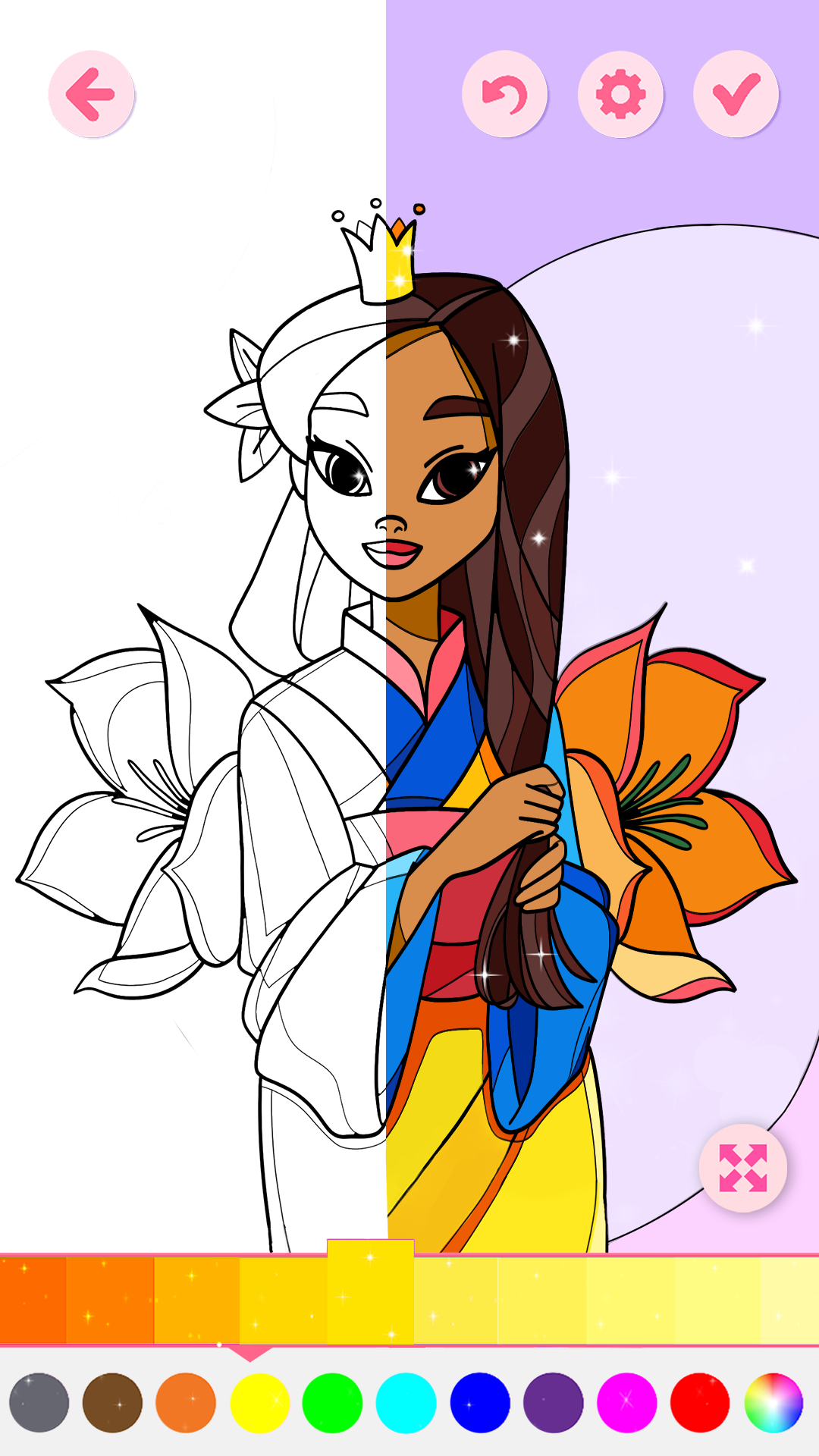 اسکرین شات 6 بازی Girls Princess Coloring Book