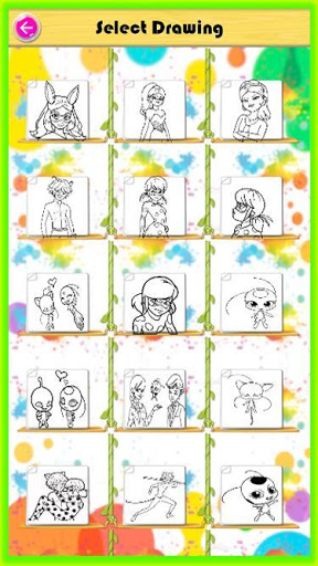 اسکرین شات 5 بازی Coloring lady girls bug and cat noire