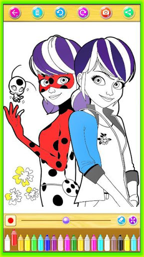 اسکرین شات 6 بازی Coloring lady girls bug and cat noire
