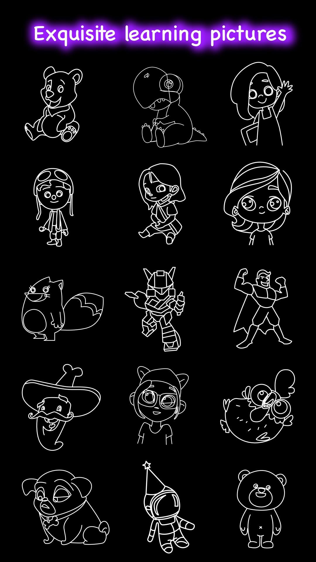 اسکرین شات 1 بازی Learn to Draw Glow Cartoon