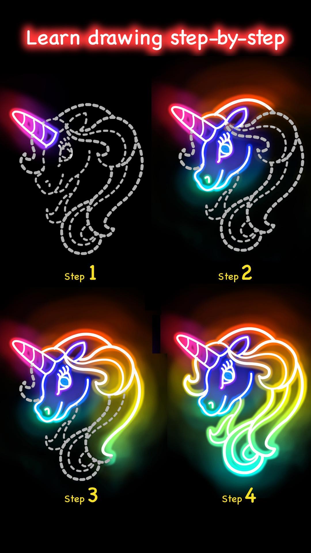 اسکرین شات 3 بازی Learn to Draw Glow Cartoon