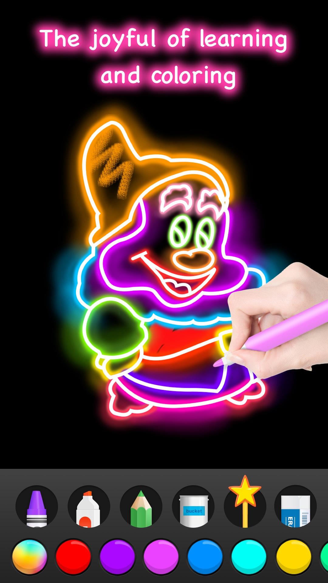 اسکرین شات 7 بازی Learn to Draw Glow Cartoon