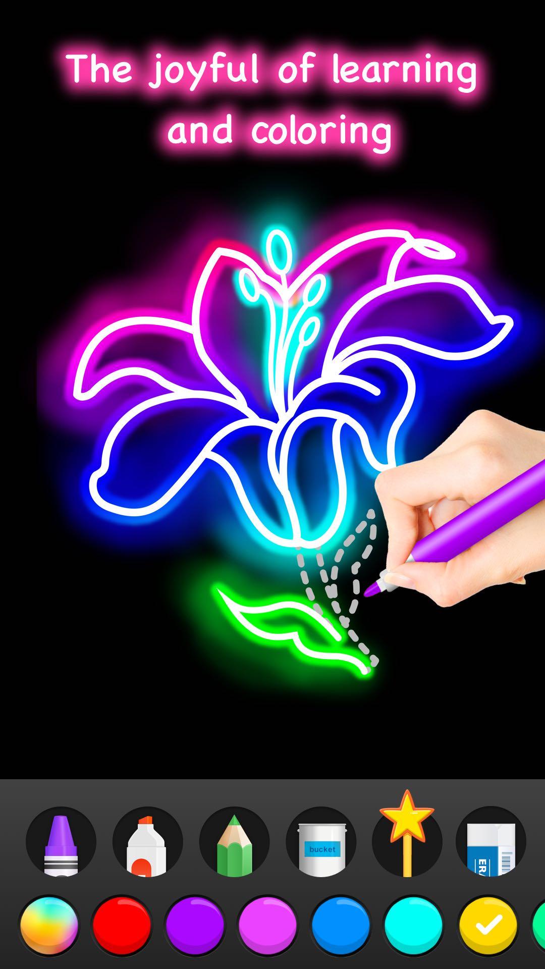 اسکرین شات 7 بازی Learn To Draw Glow Flower