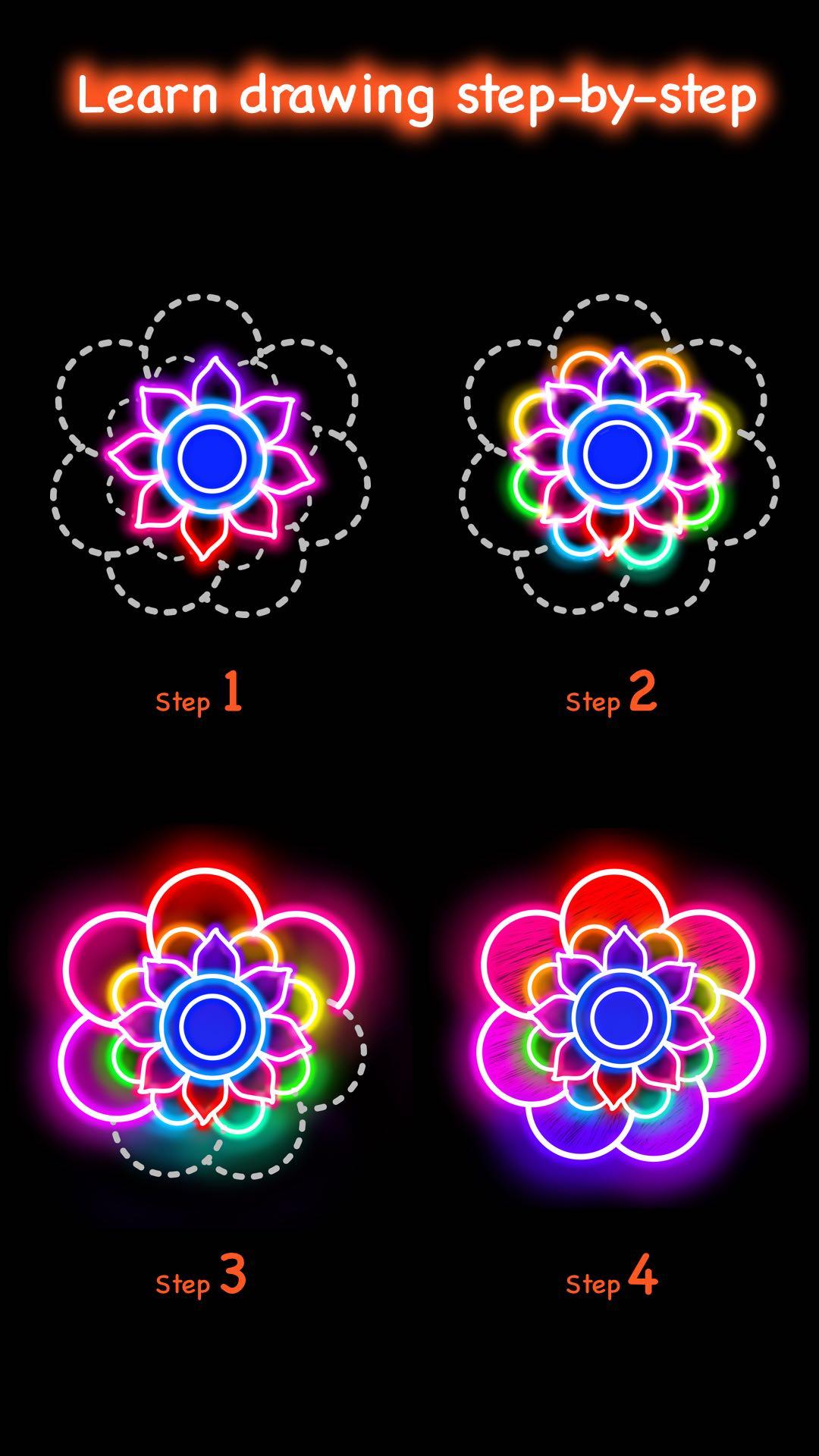 اسکرین شات 3 بازی Learn To Draw Glow Flower