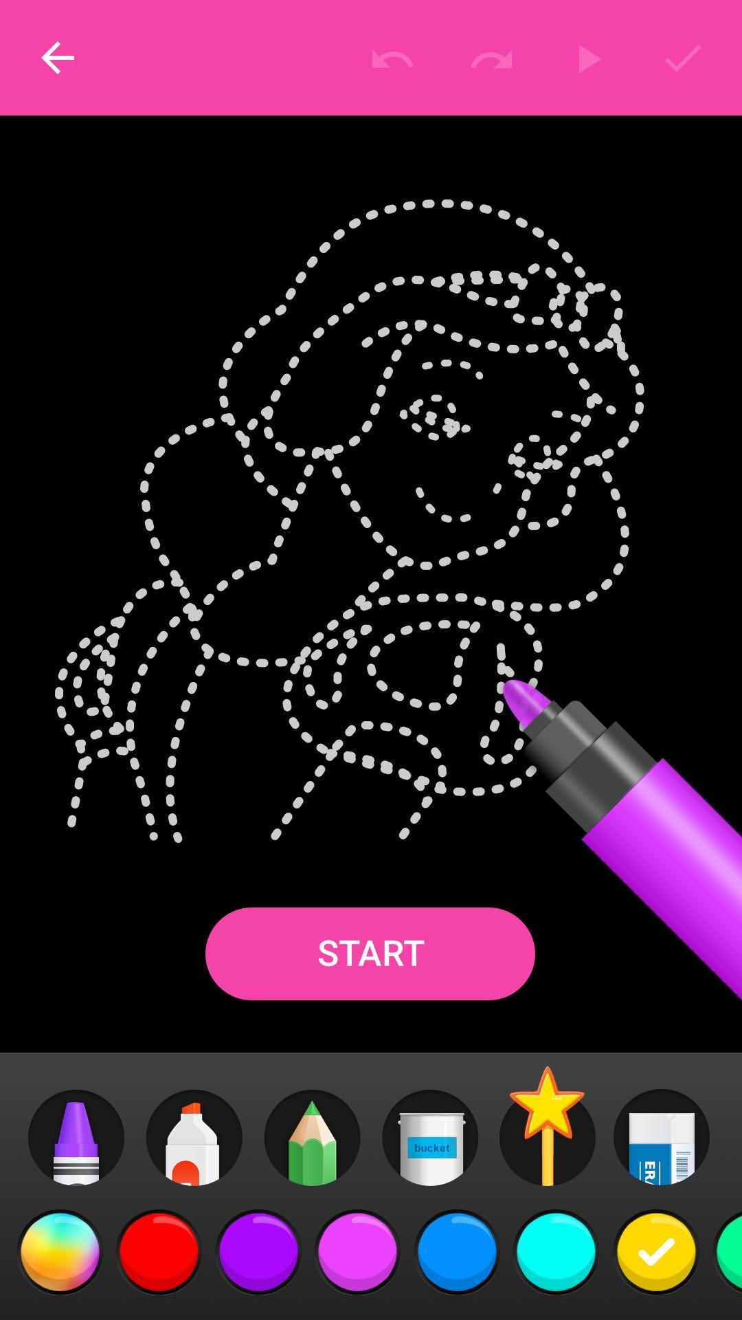 اسکرین شات 2 برنامه Learn To Draw Glow Princess