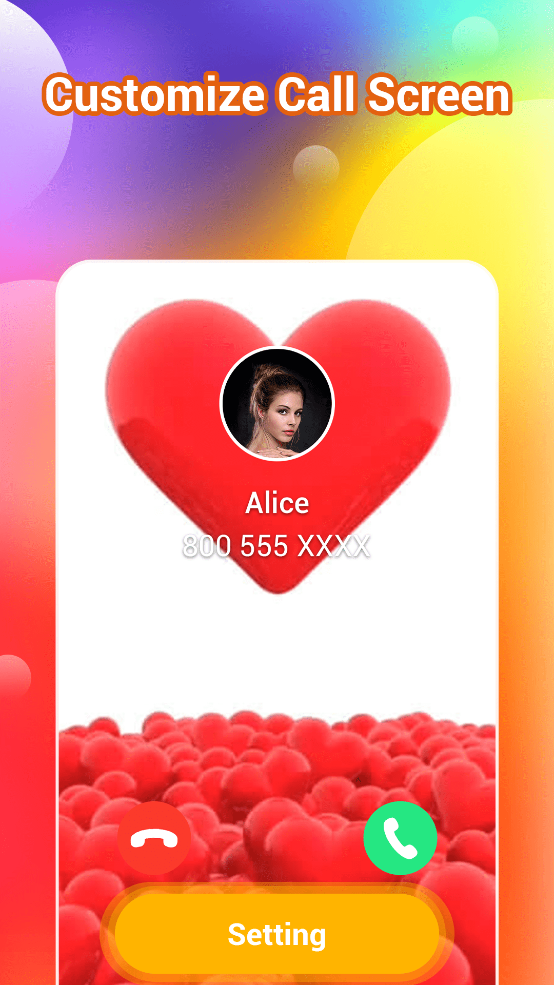 اسکرین شات 4 برنامه Color Call Screen - Call flash