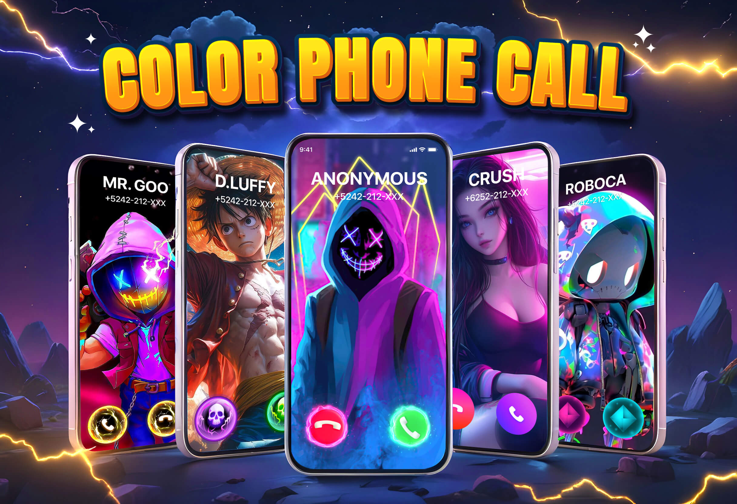 اسکرین شات 1 برنامه Color Phone: Call Screen Theme