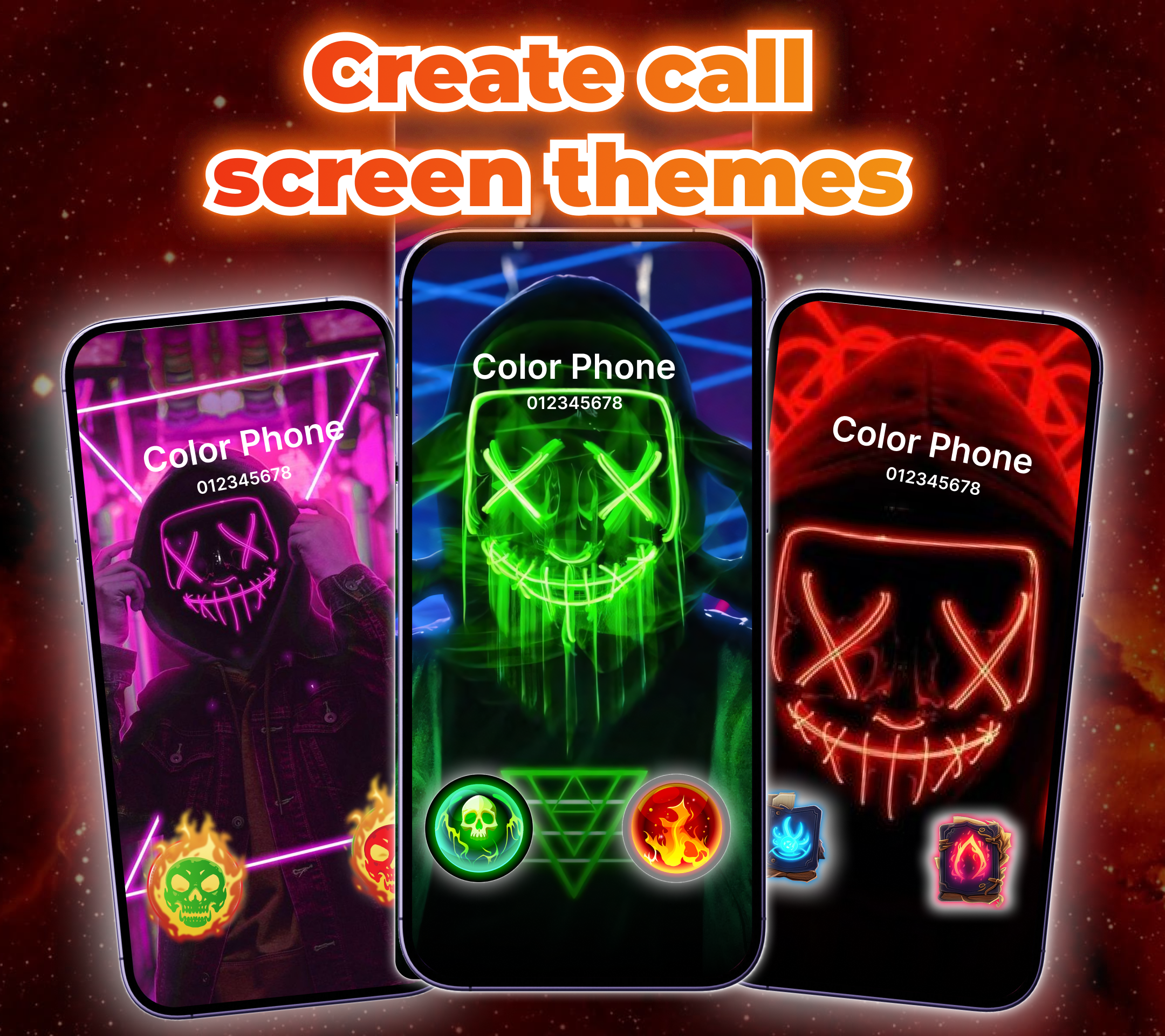 اسکرین شات 1 برنامه Color Phone Call Screen Themes