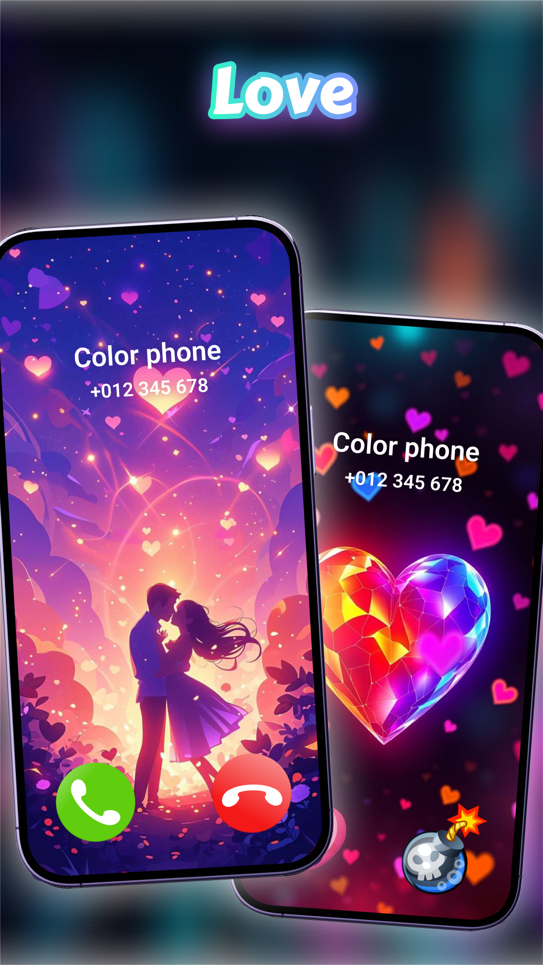 اسکرین شات 5 برنامه Color Phone Call Screen Themes