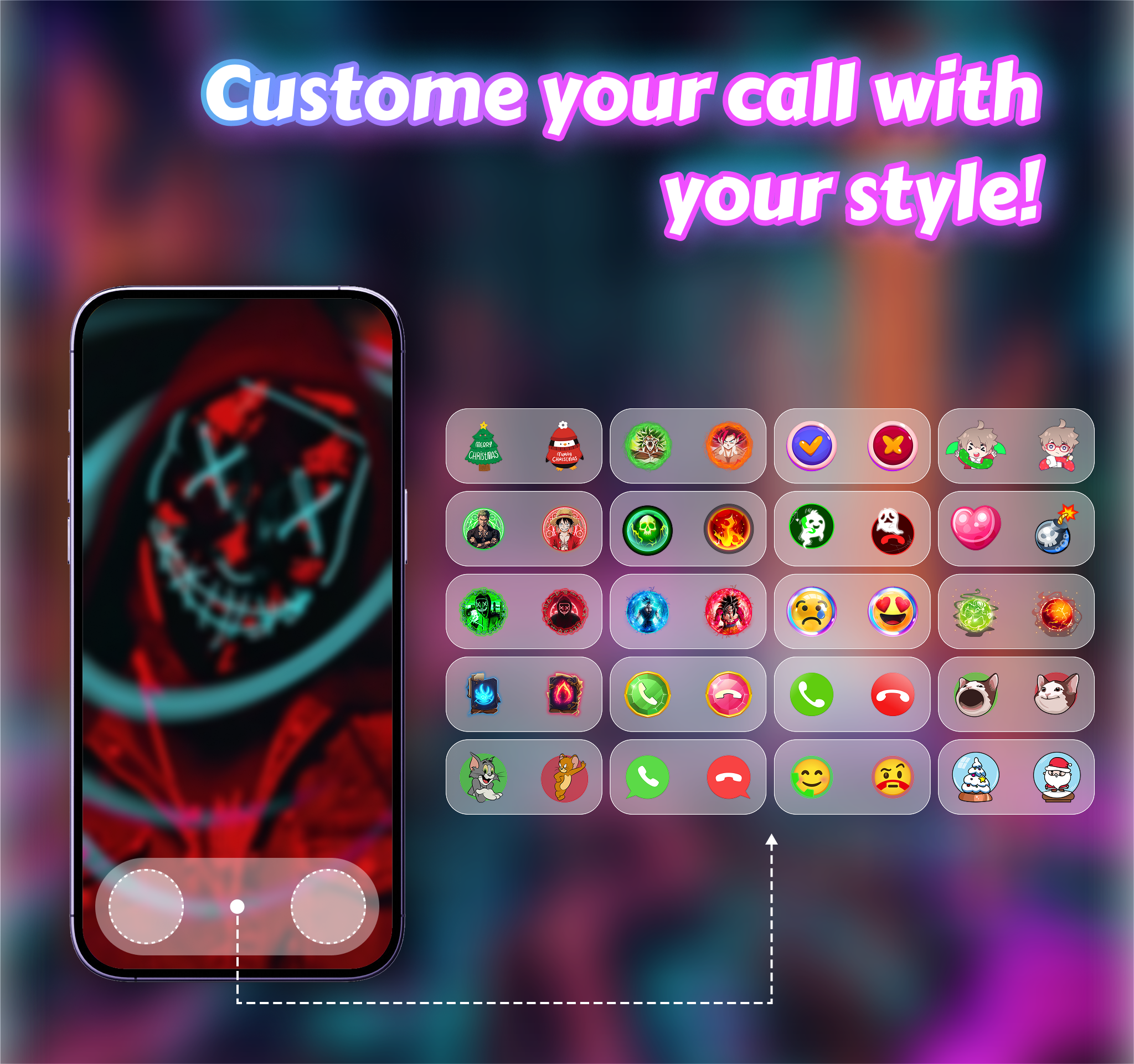اسکرین شات 3 برنامه Color Phone Call Screen Themes