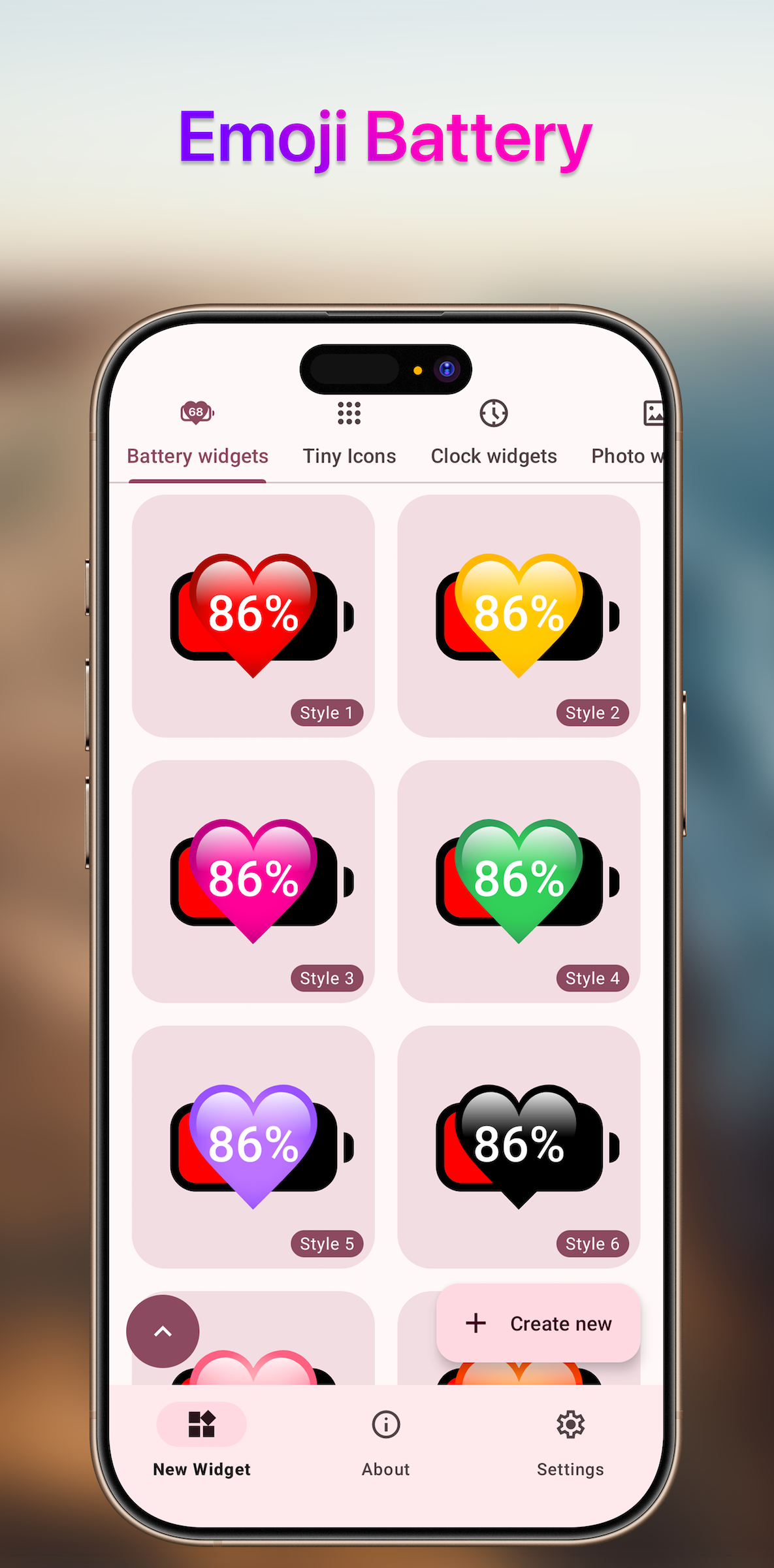 اسکرین شات 2 برنامه Emoji Battery Widget