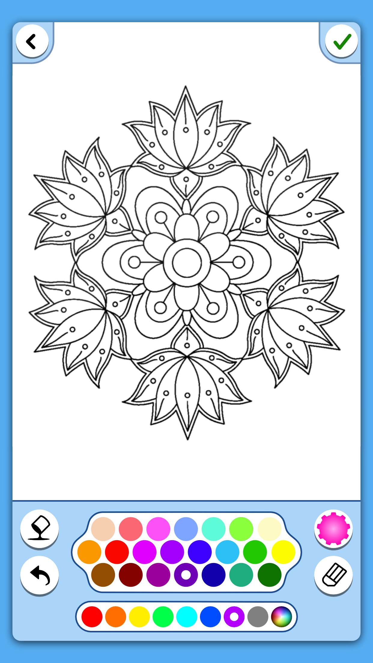 اسکرین شات 1 بازی Flowers Mandala coloring book
