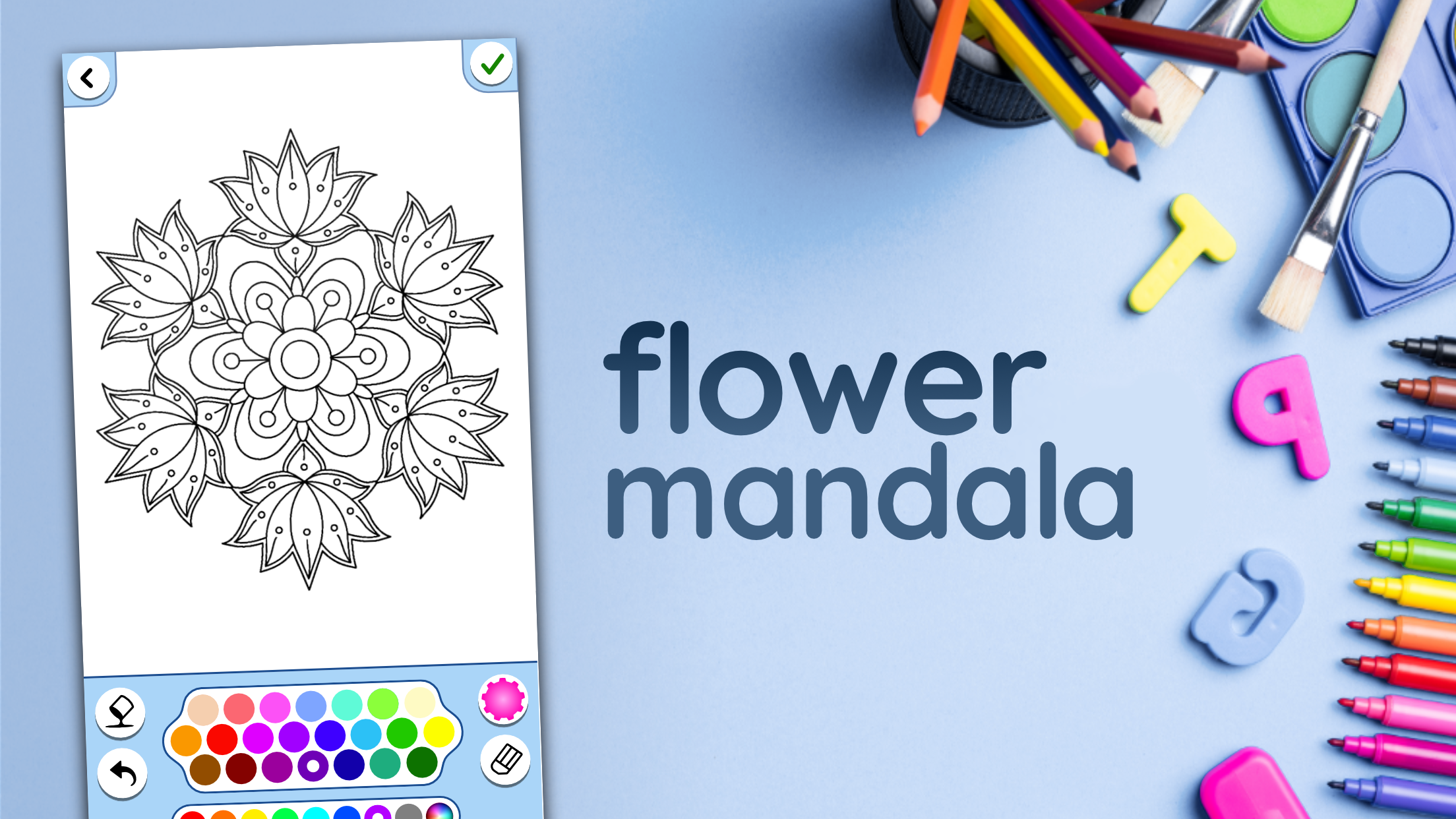 اسکرین شات 5 بازی Flowers Mandala coloring book
