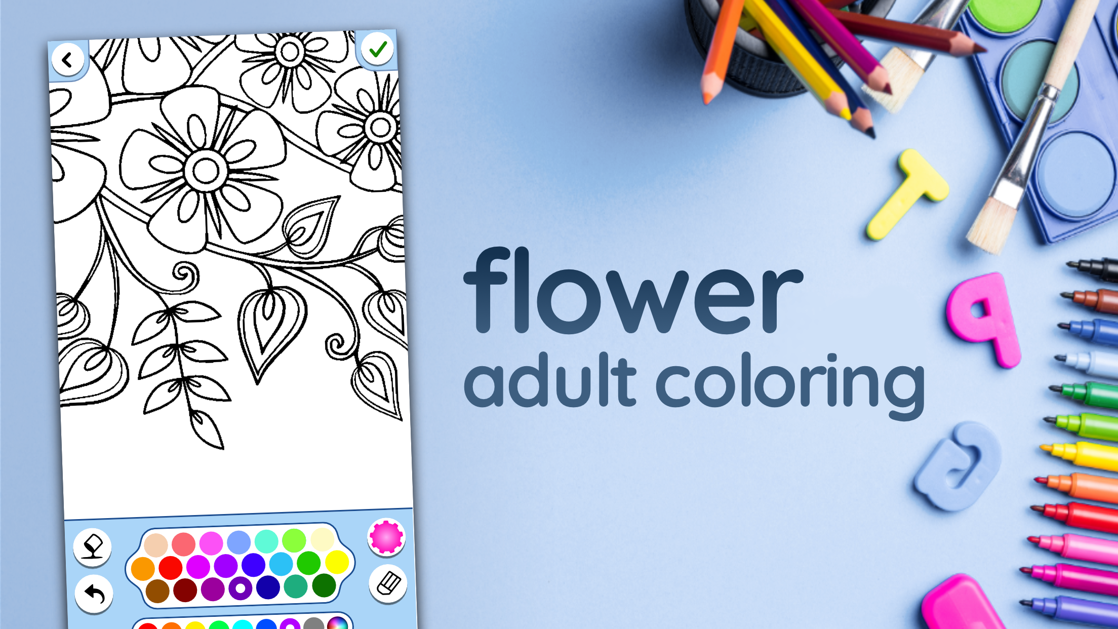 اسکرین شات 5 بازی Adult Coloring: Flowers