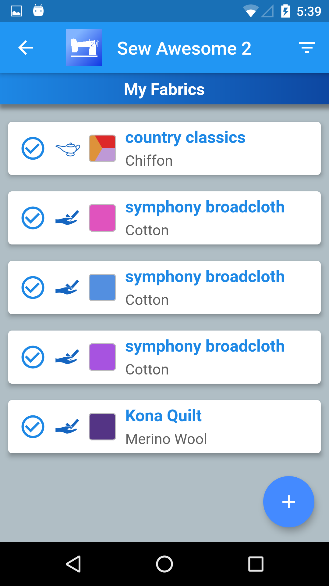 اسکرین شات 2 برنامه Sew Awesome 2 (Sewing Tracker)