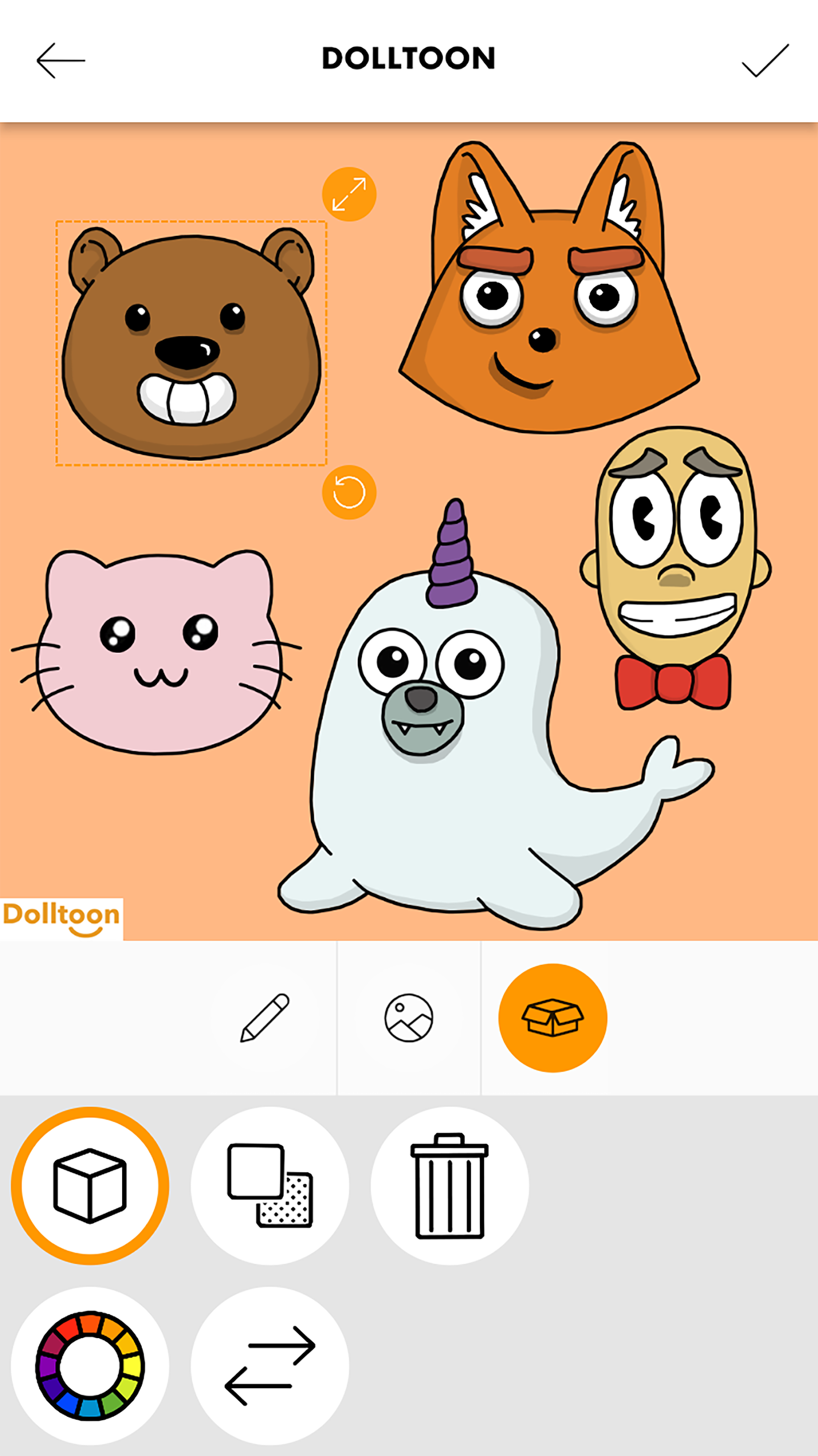 اسکرین شات 5 برنامه Dolltoon - Cartoon Creator
