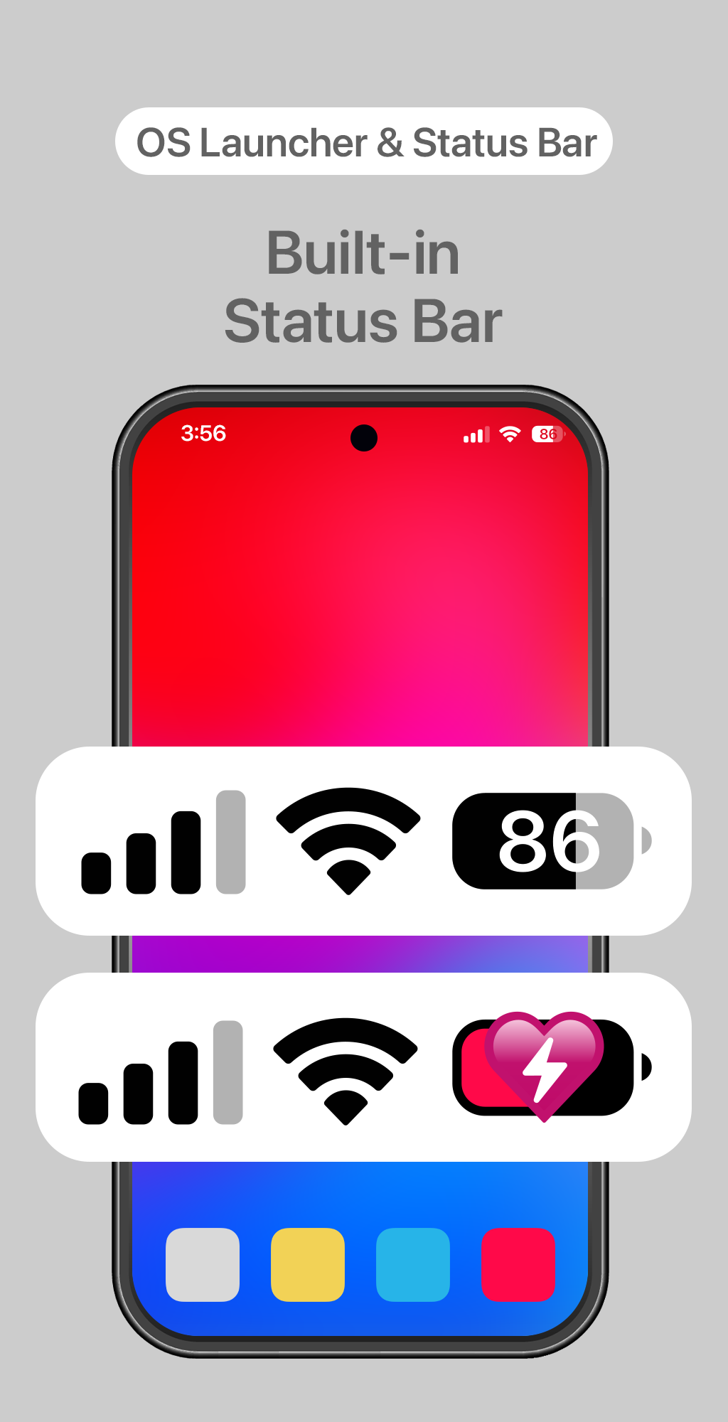 اسکرین شات 3 برنامه OS Launcher with Status Bar