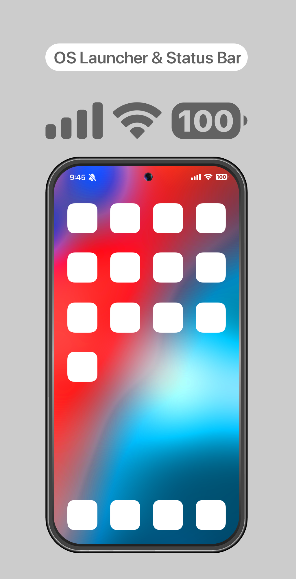اسکرین شات 1 برنامه OS Launcher with Status Bar