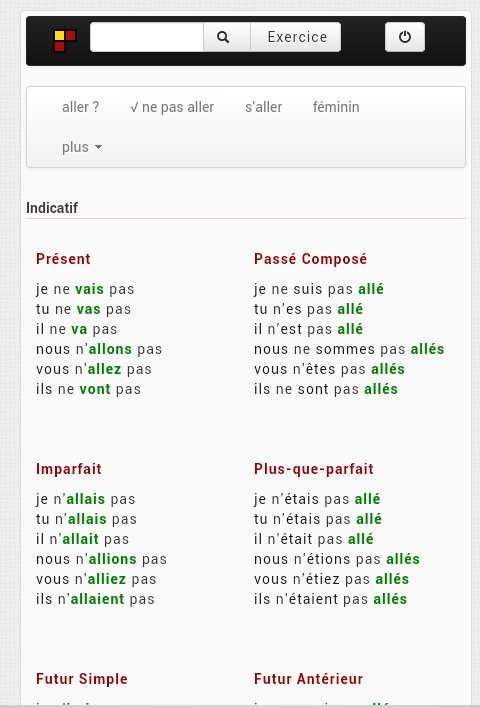 اسکرین شات 2 برنامه French Conjugation