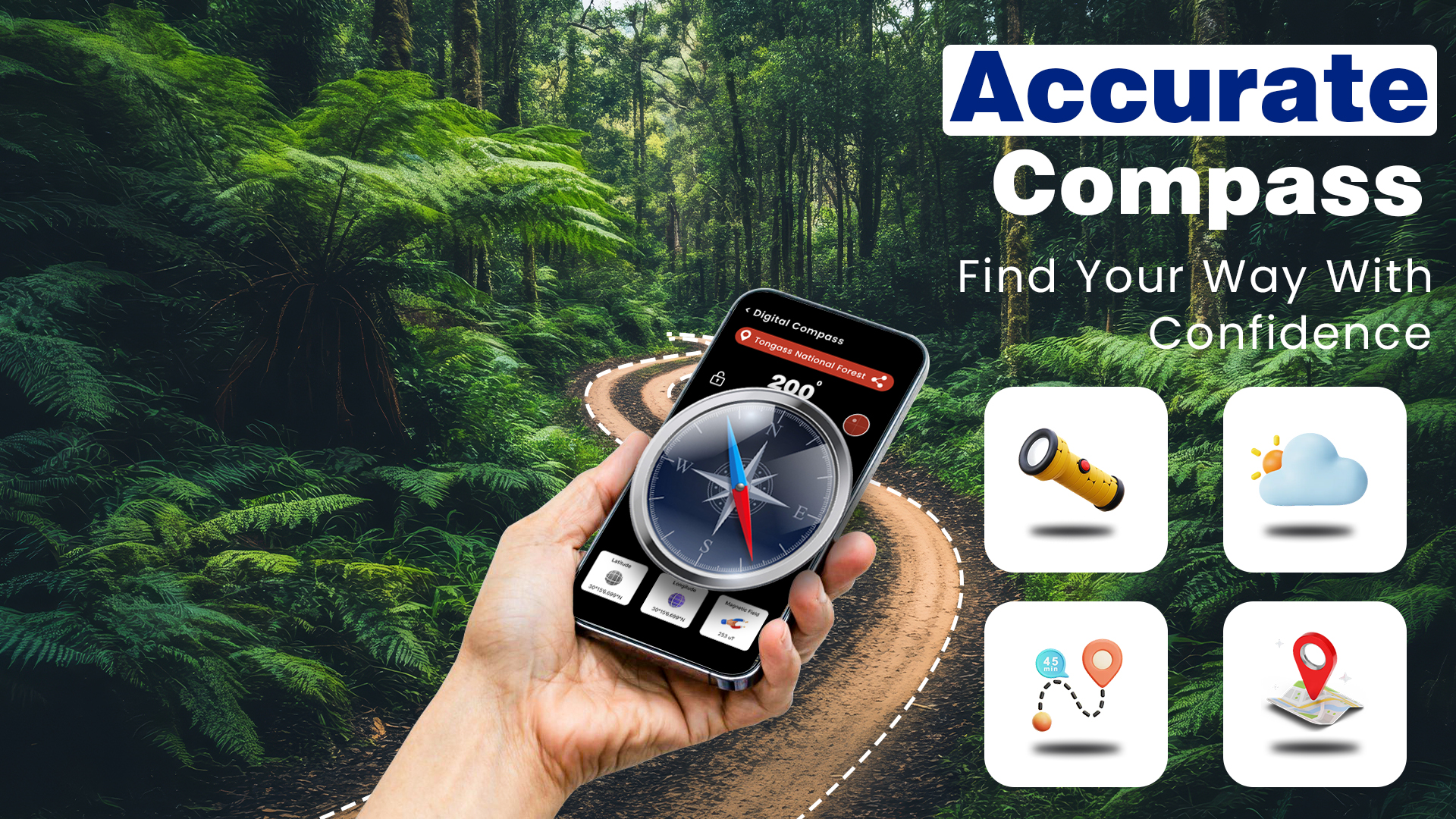 اسکرین شات 2 برنامه Compass App: Compass Direction