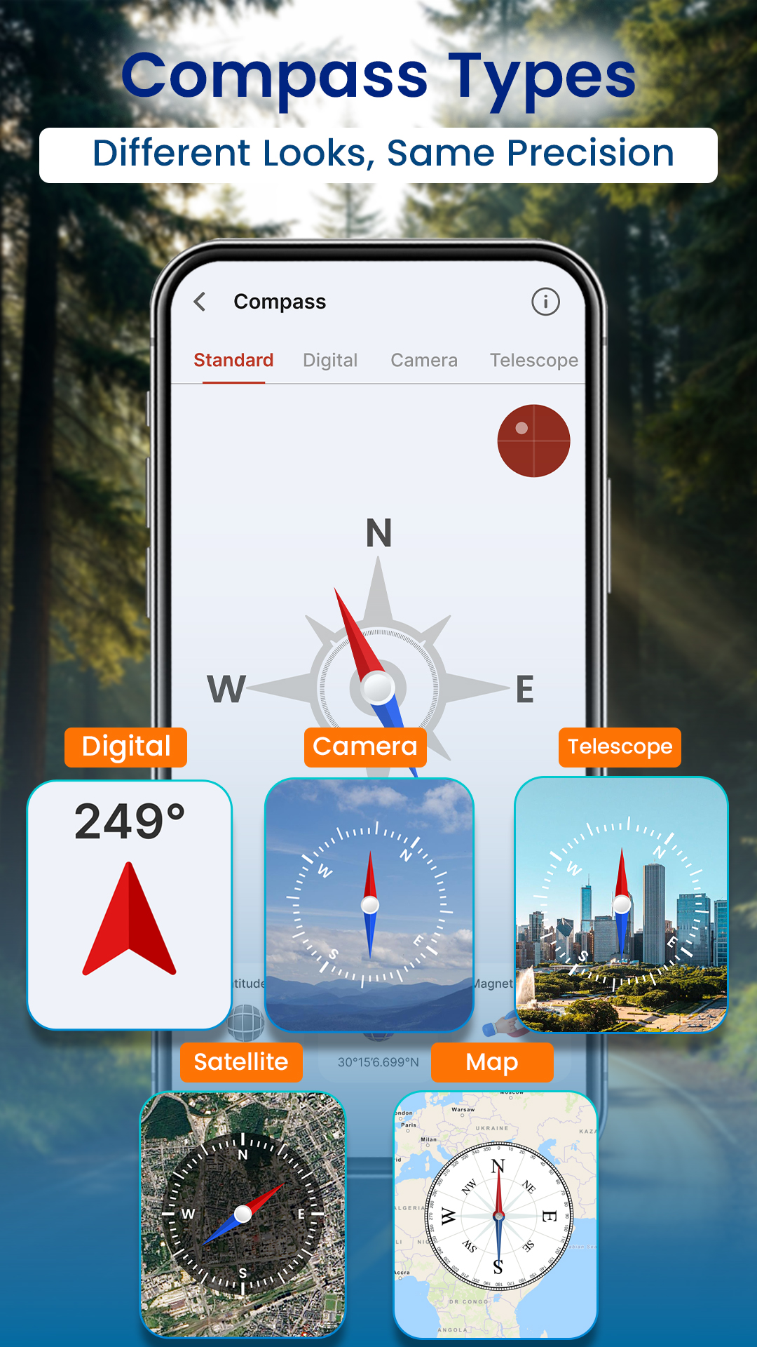 اسکرین شات 3 برنامه Compass App: Compass Direction
