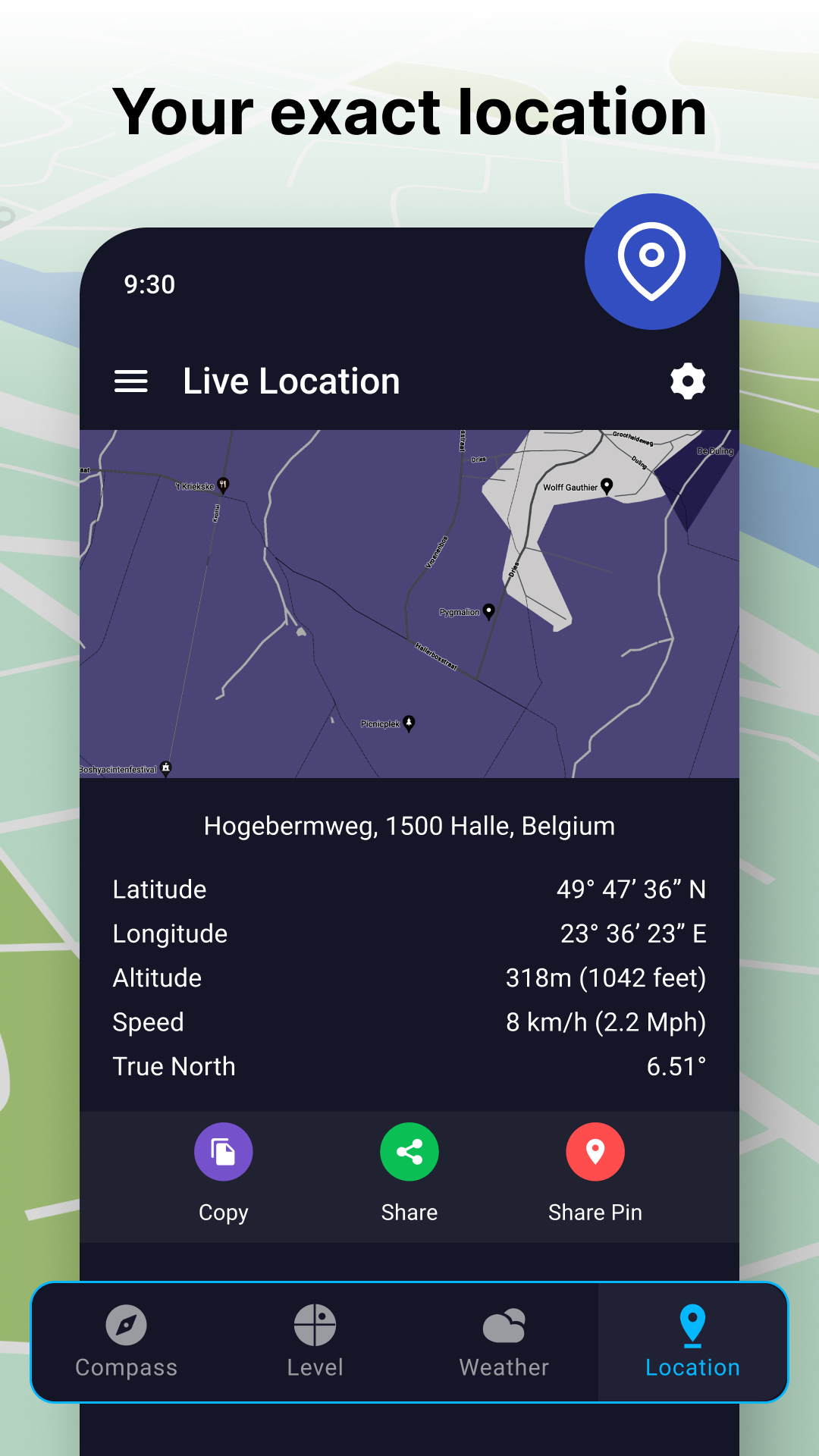 اسکرین شات 4 برنامه Compass app - Accurate Compass