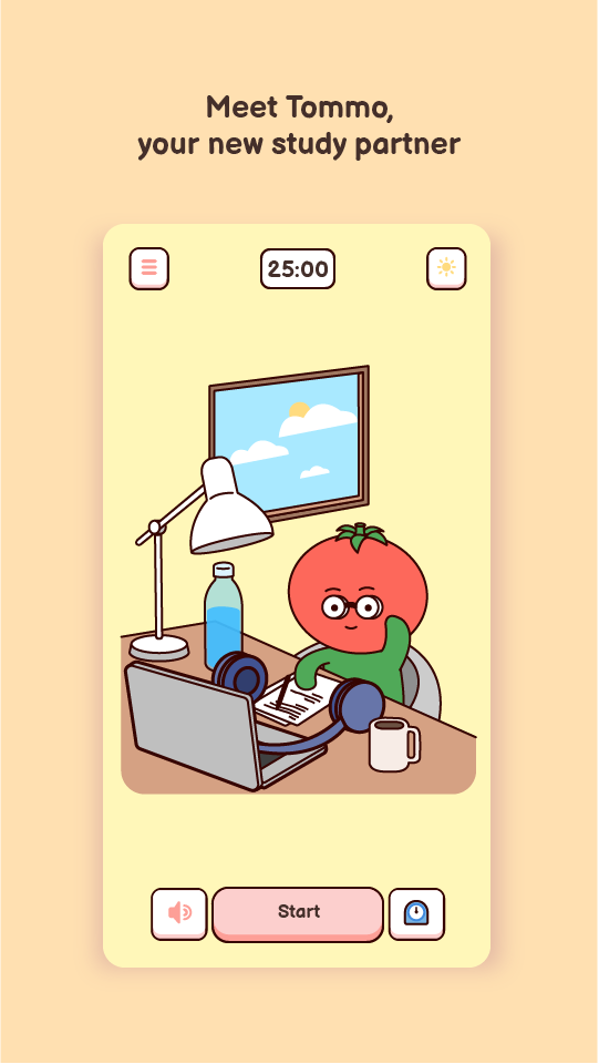 اسکرین شات 1 برنامه Tommo - Pomodoro