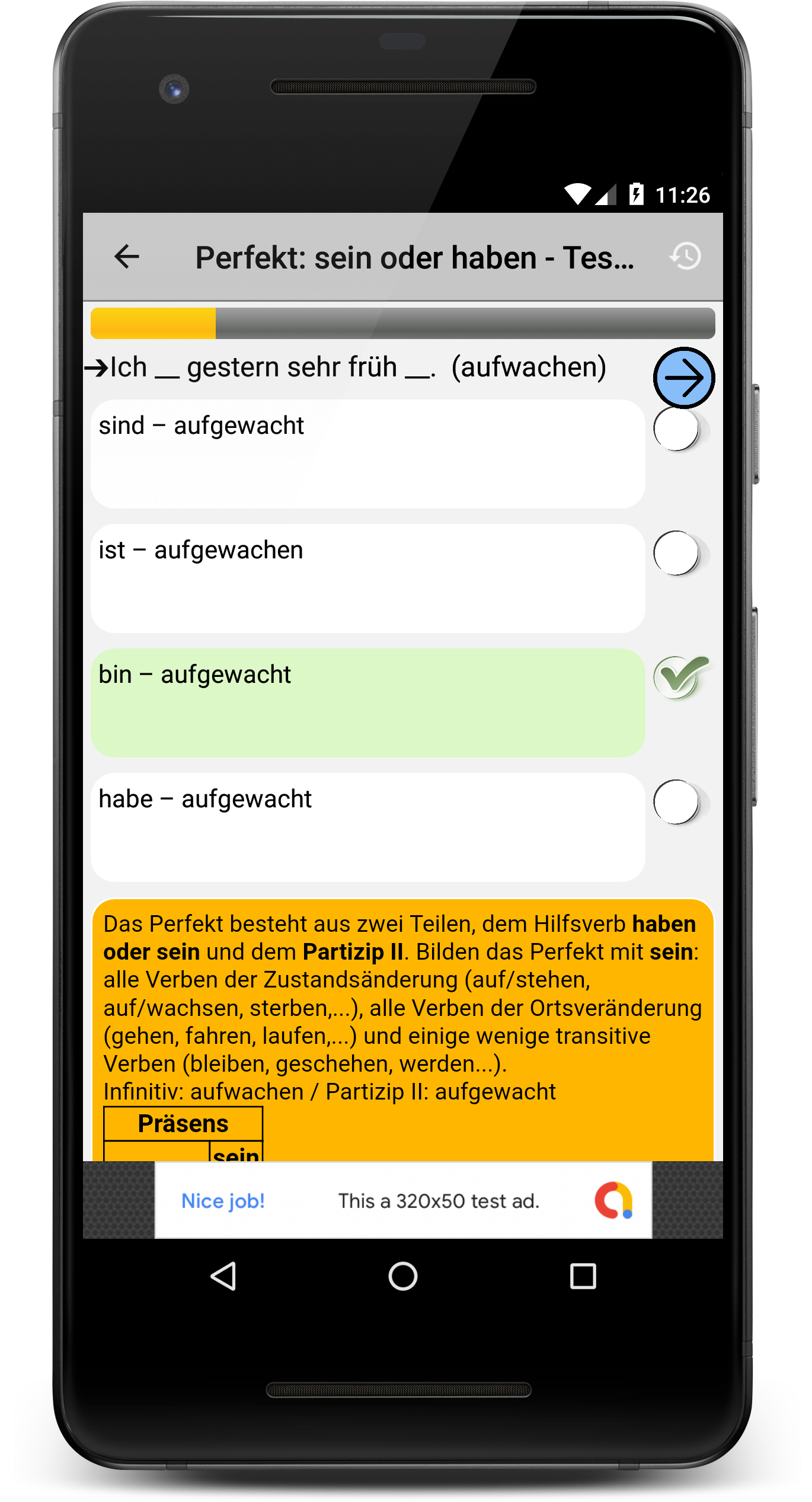 اسکرین شات 3 برنامه Deutsch Grammatik Test