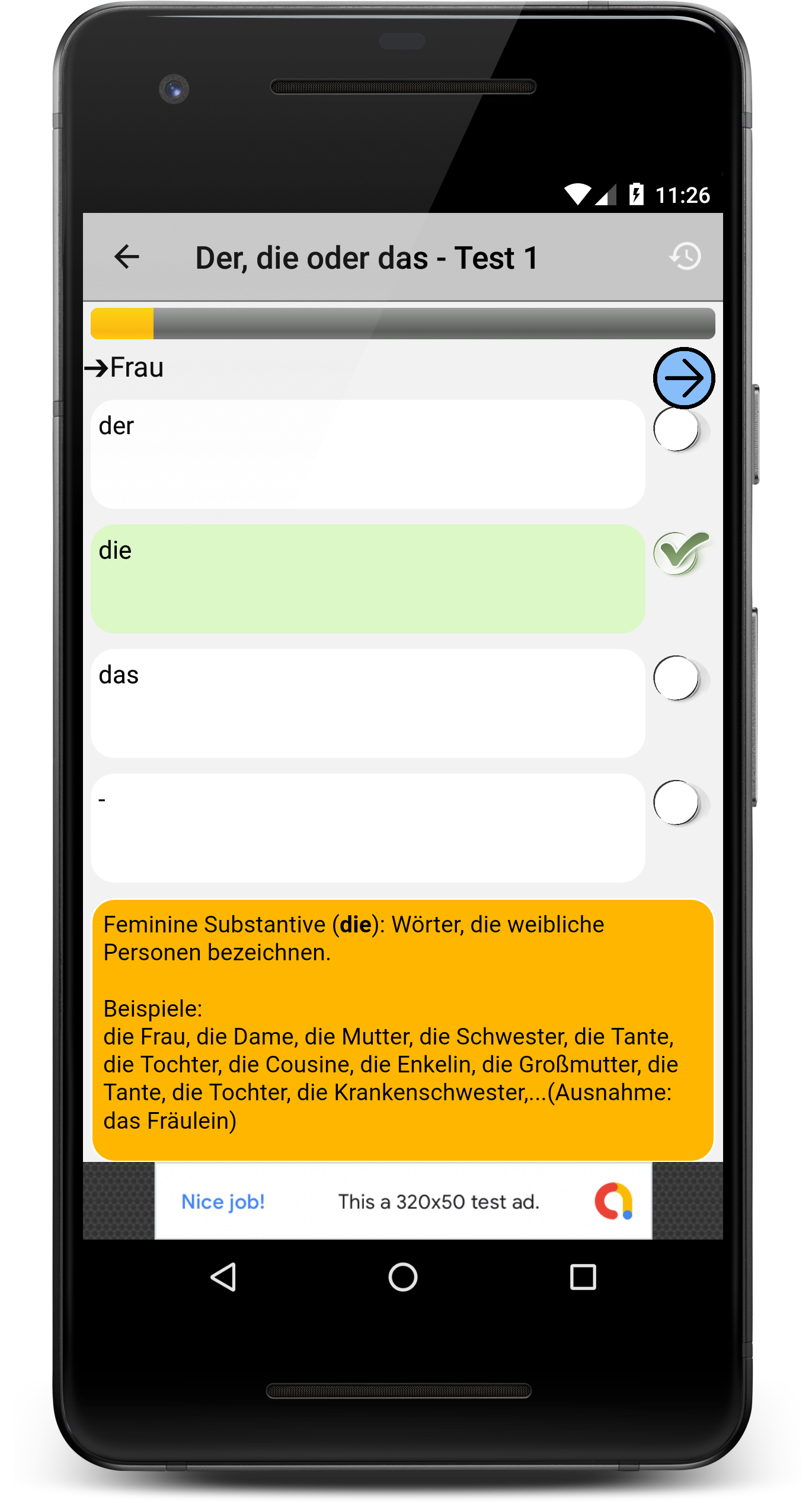 اسکرین شات 2 برنامه Deutsch Grammatik Test