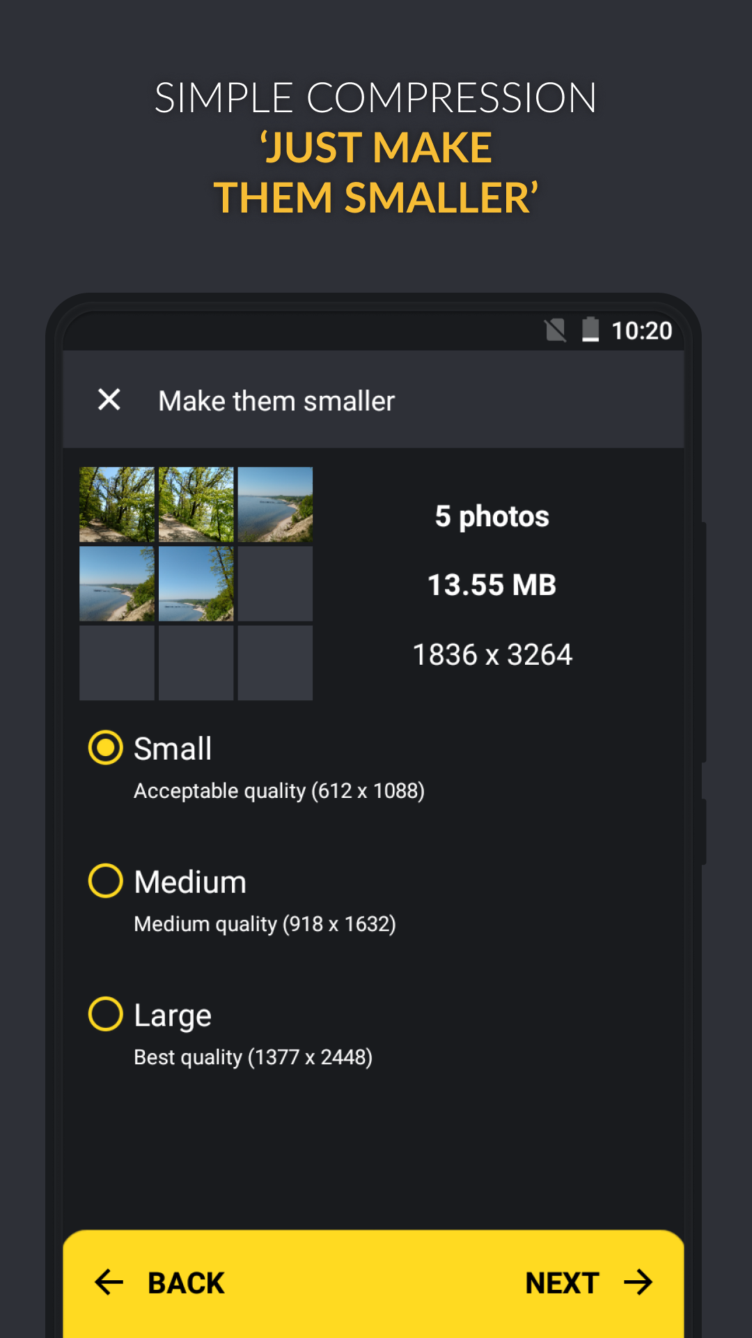 اسکرین شات 3 برنامه Puma: Photo Resizer Compressor