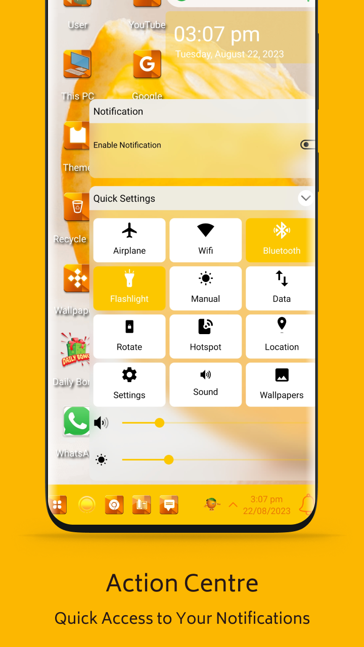 اسکرین شات 2 برنامه Orange Theme for  Launcher