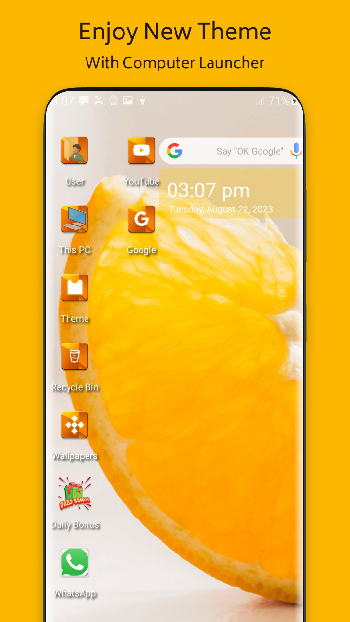 اسکرین شات 4 برنامه Orange Theme for  Launcher
